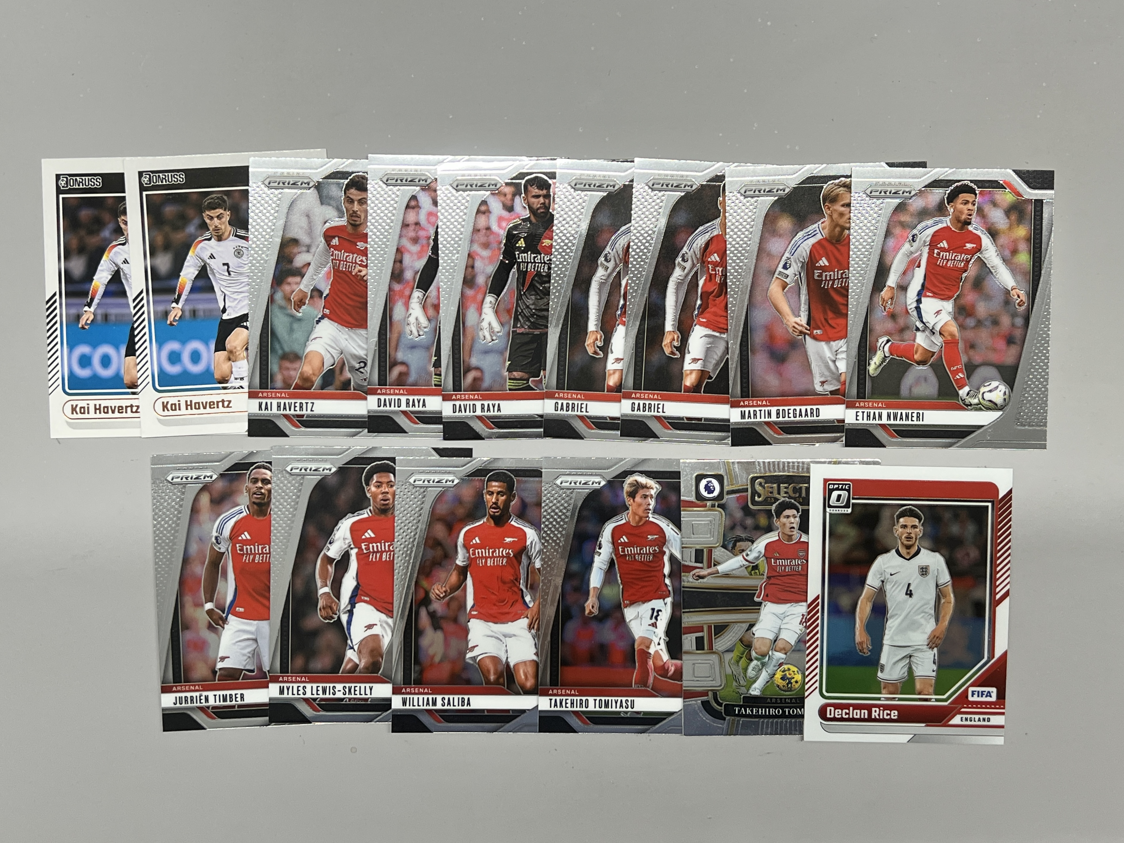 2024-25 Panini Prizm Donruss【挂机拍卖】帕尼尼 欧冠 哈弗茨 斯凯利 富安健洋 厄德高 恩瓦内里 赖斯 阿森纳 15张lot 卡品如图