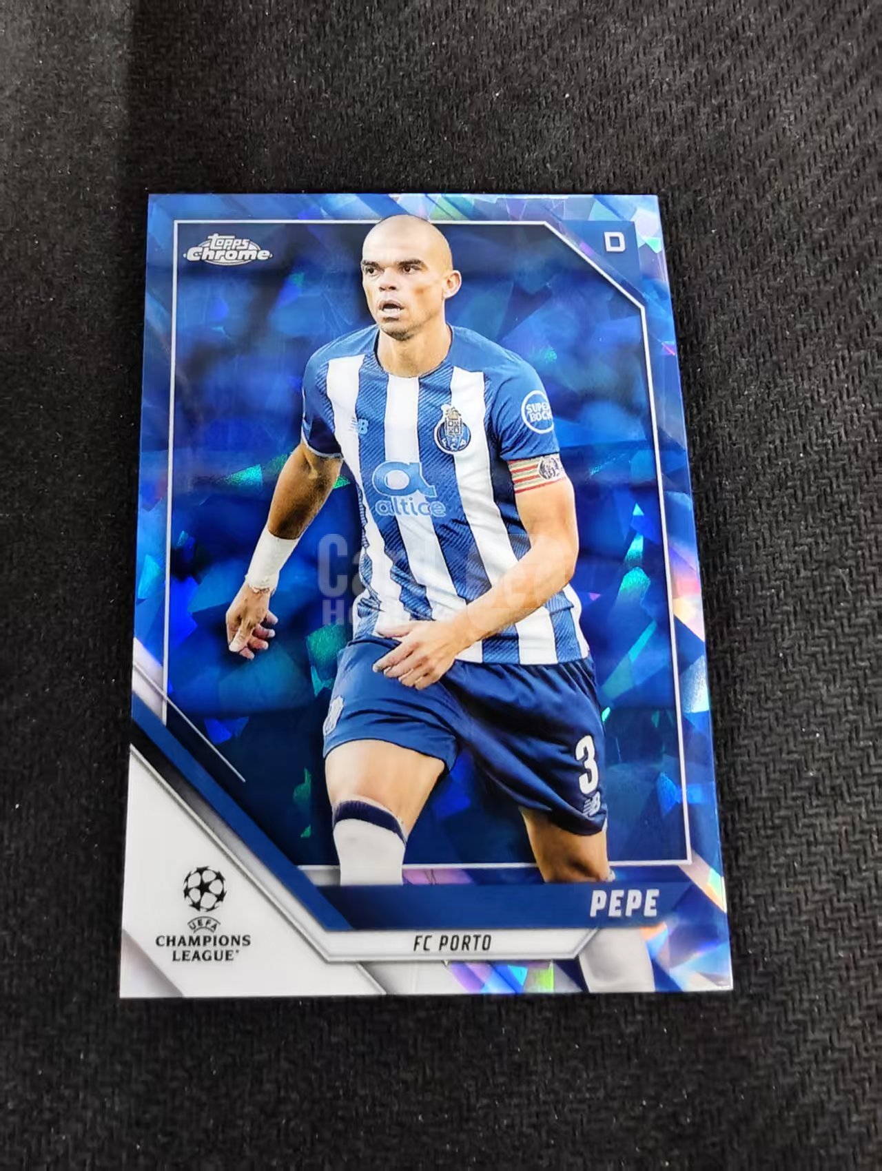 【可合并，不累计】2022 Topps Chrome Pepe 武僧 佩佩 波尔图 葡萄牙 欧冠蓝宝石 蓝碎冰 划痕 边角瑕疵 #185