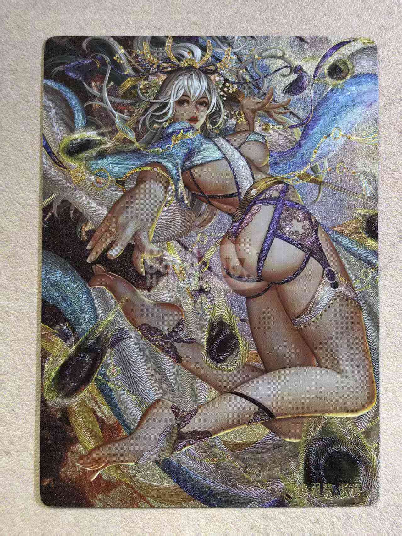 2024 卡玩帕克 《异界水浒神姬》系列 古风美女“没羽箭·张清”粗闪卡 默认微瑕 卡品如图