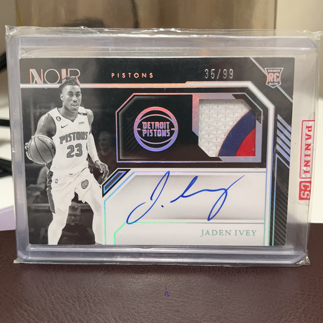 2022-23 Panini Noir Jaden Ivey RC 活塞队 杰登 艾维 新秀RPA /99编 球衣PATCH签 三色切割 签字 卡签