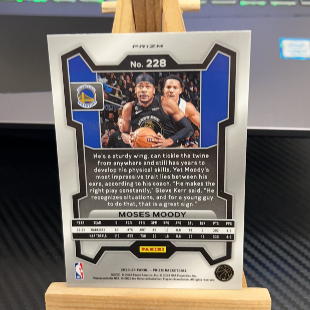 2023-24 Panini Prizm Moses Moody 摩西 穆迪 勇士 银折 折射 prizm系列 pz 卡品如图 凑图必备 值得收藏!免费代卖!