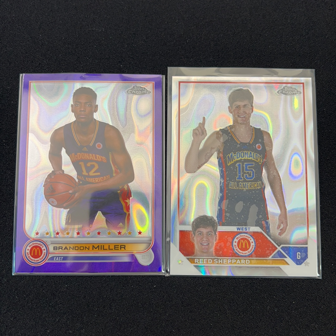 2022 Topps Chrome Brandon Miller 【小V代拍】布兰登 米勒 里德 谢泼德 折射 紫折 银折 299编 2张 卡品如图【阿里嘎多】z