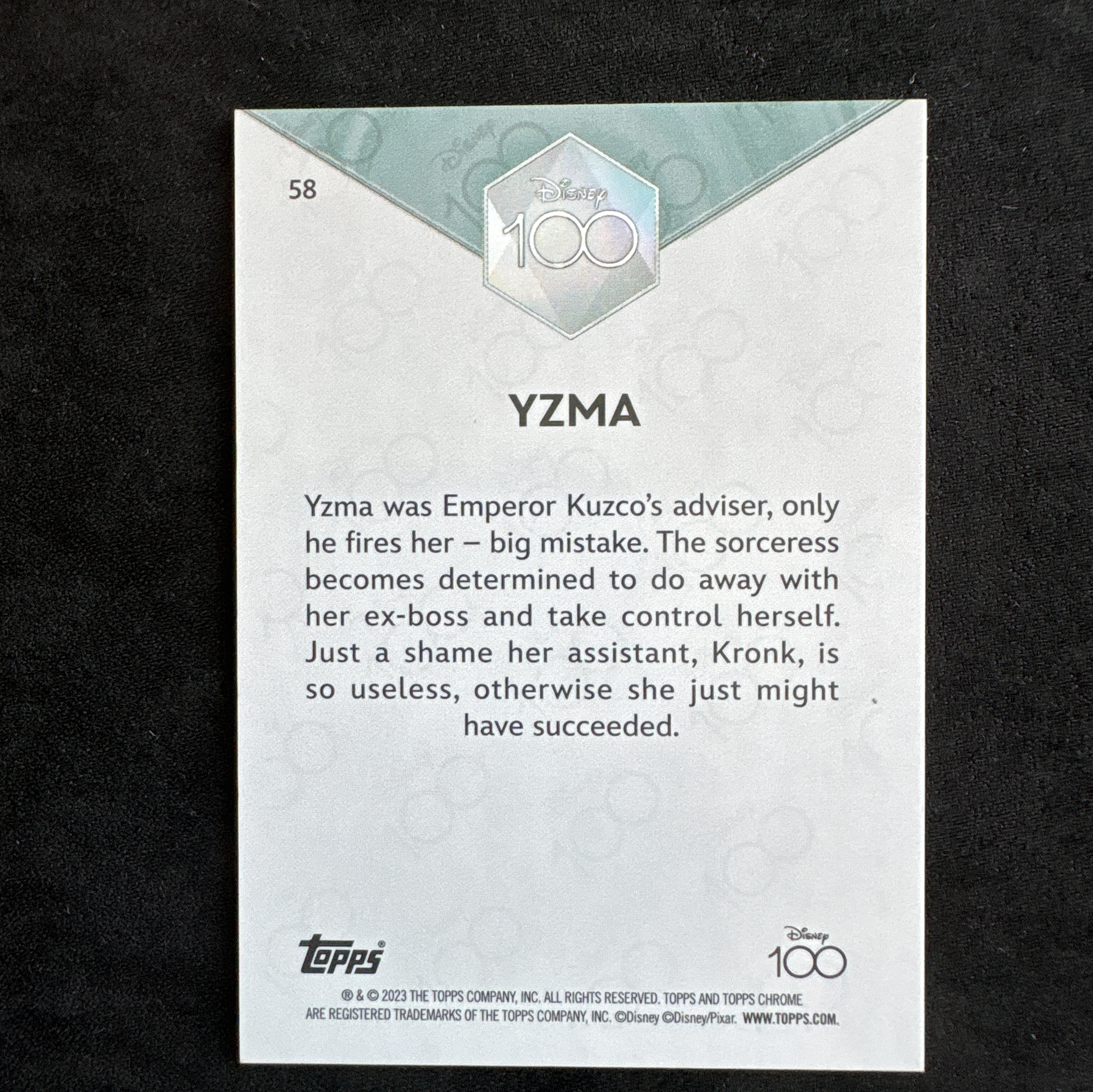 【十一拍卖】2023 Topps Disney100 Chrome 迪士尼100周年 元年TC Yzma 伊兹马 伊斯玛 变身国王 粉折 折射 399编 微瑕 只合当日运费