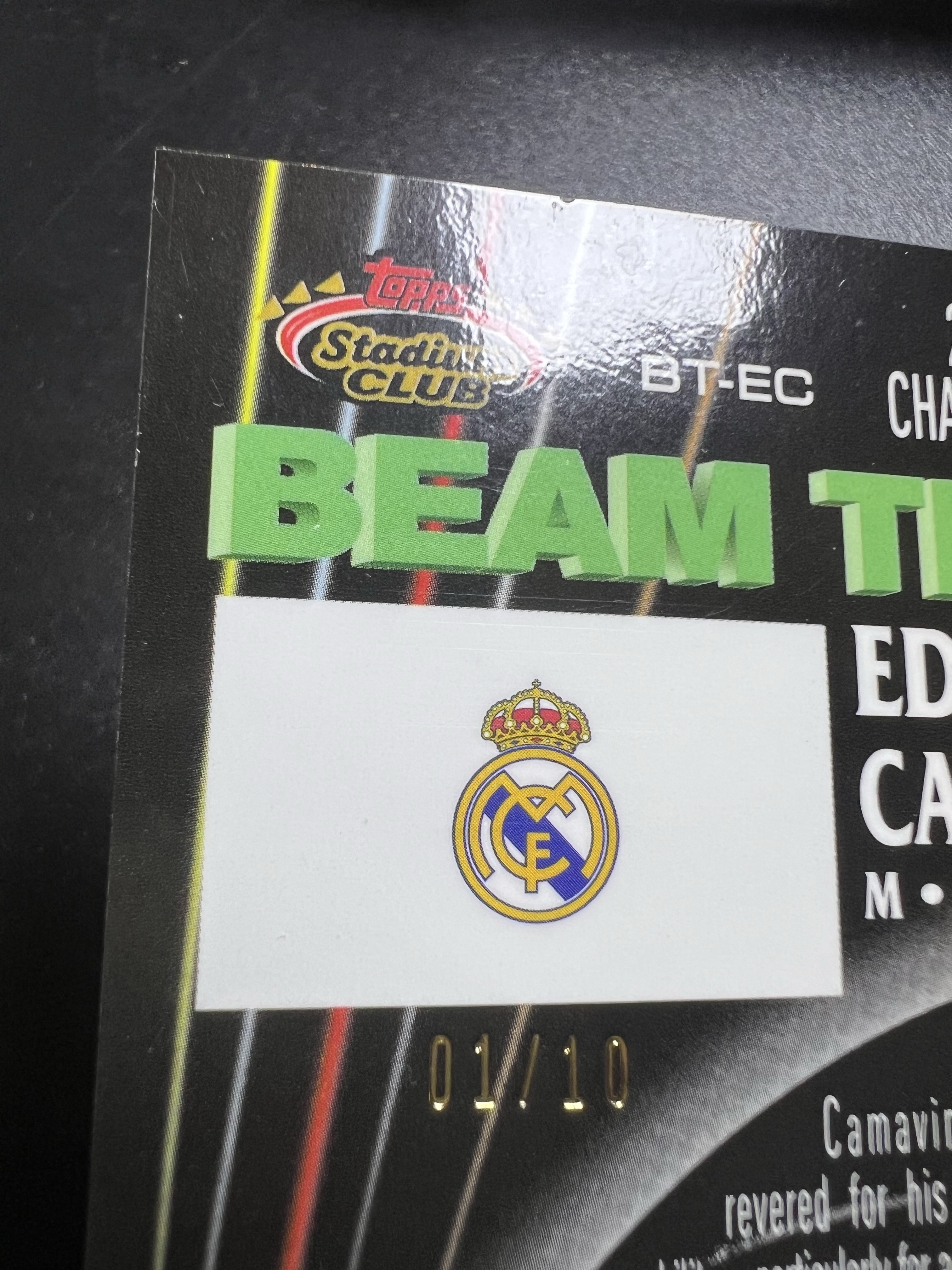 2021-22 Topps Stadium Club Chrome Eduardo Camavinga 竞技场 卡马文加 01/10编 首编 黑折 1992元年复刻 beam team 李哥 叉叉拍卖