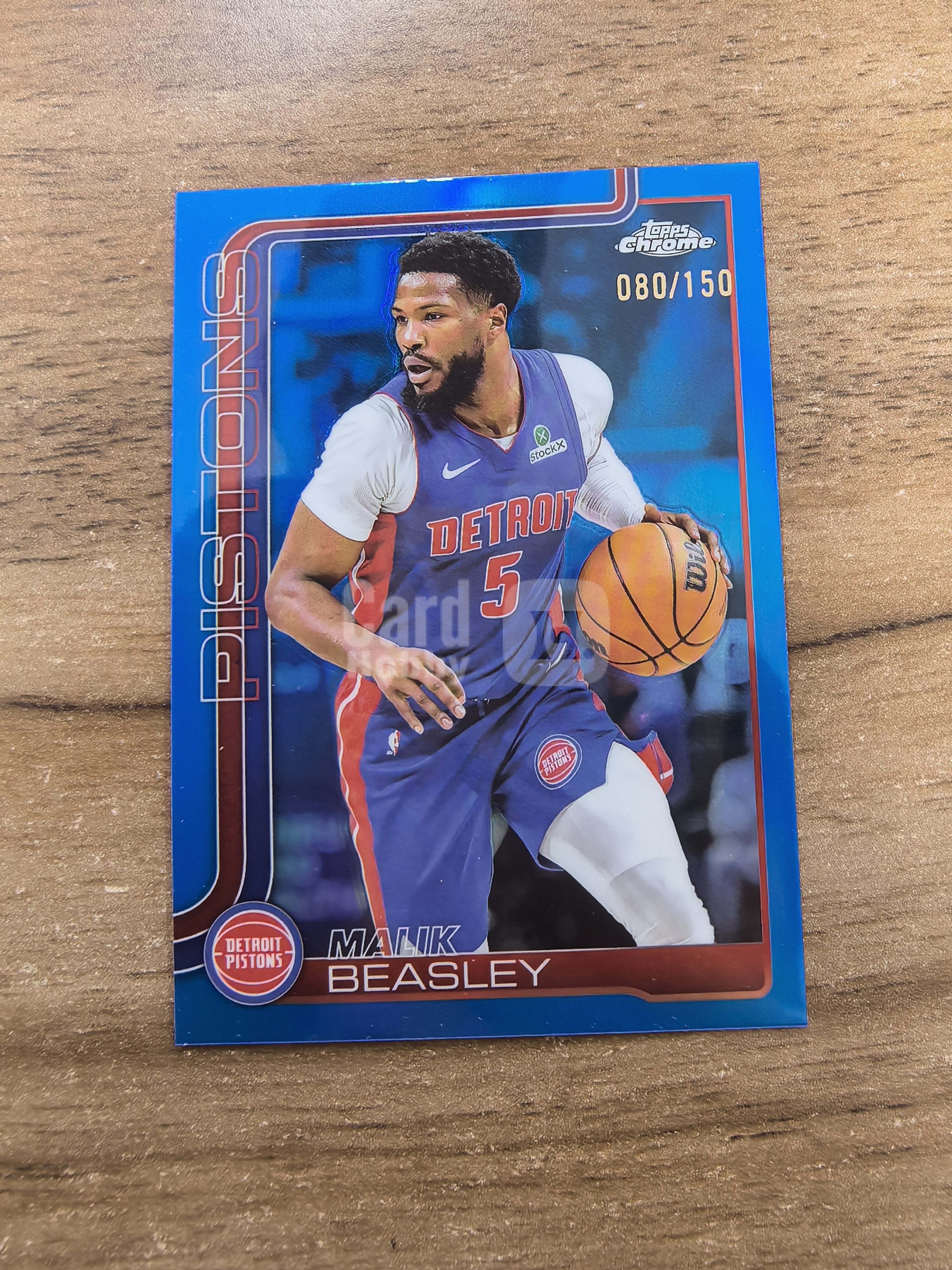 2025 Topps Chrome Malik Beasley 活塞 马里克比斯利 080/150编 蓝折 折射 微瑕 实卡精美 卡品如图 收藏必入 七哥