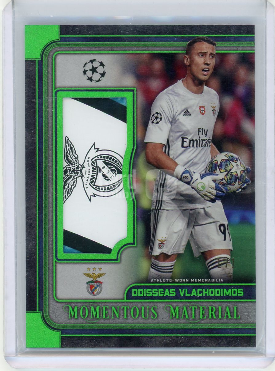 2019-20 Topps UCL 托普斯 SL Benfica 本菲卡 Odisseas Vlachodimos 奥迪塞亚斯·弗拉霍迪莫斯 Patch Worn 修补 磨损的 Green 绿色的 1/1 独一无二