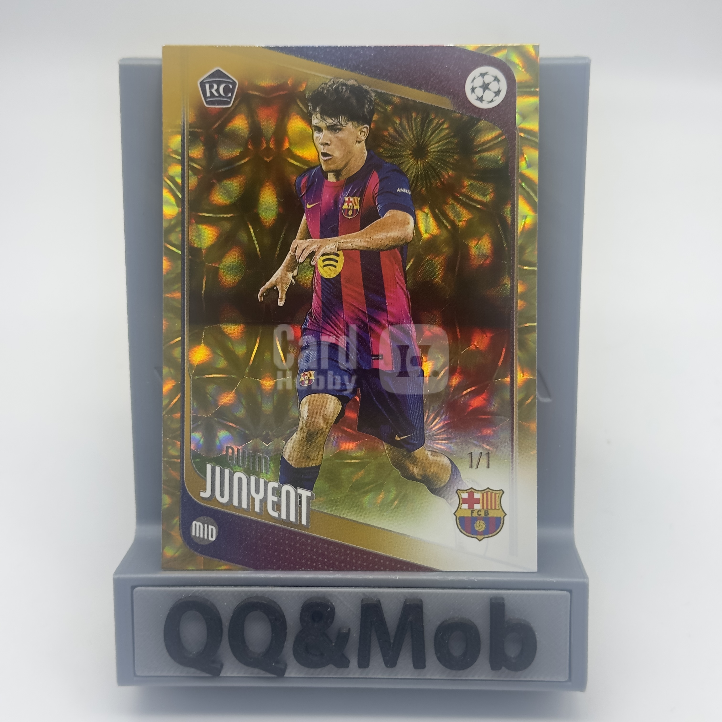 2025-26 Topps Chrome UCC Quim Junyent RC 欧冠 基姆 胡尼恩特 巴萨巴塞罗那 西班牙 ofo 1/1编 金葵花折 爆金折 新秀 折射 亚马尔佩德里队友 微瑕如图