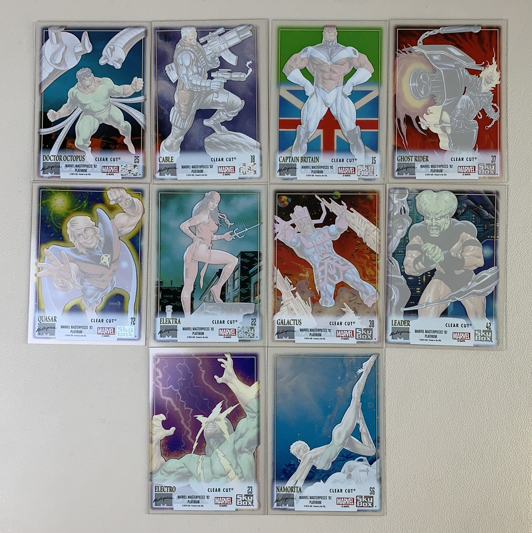 【弈卡代拍】2024 SKUBOX MARVEL漫威 Masterpieces 92白金 复刻大师 胶片 特卡 英国队长 章鱼博士 恶灵骑士等 打包 10张 品相如图 凑套必备 Mito