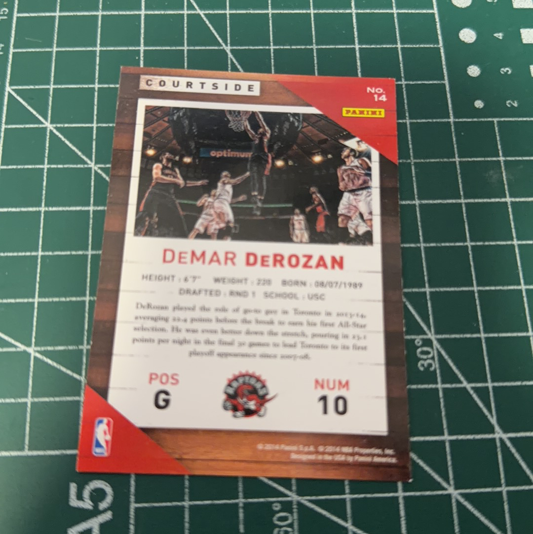 2014-15 Panini Americana DeMar DeRozan S.p.a. 德玛尔德罗赞 场边courtside横版特卡 精美选图 十年老卡 绝版卡 稀有大比例