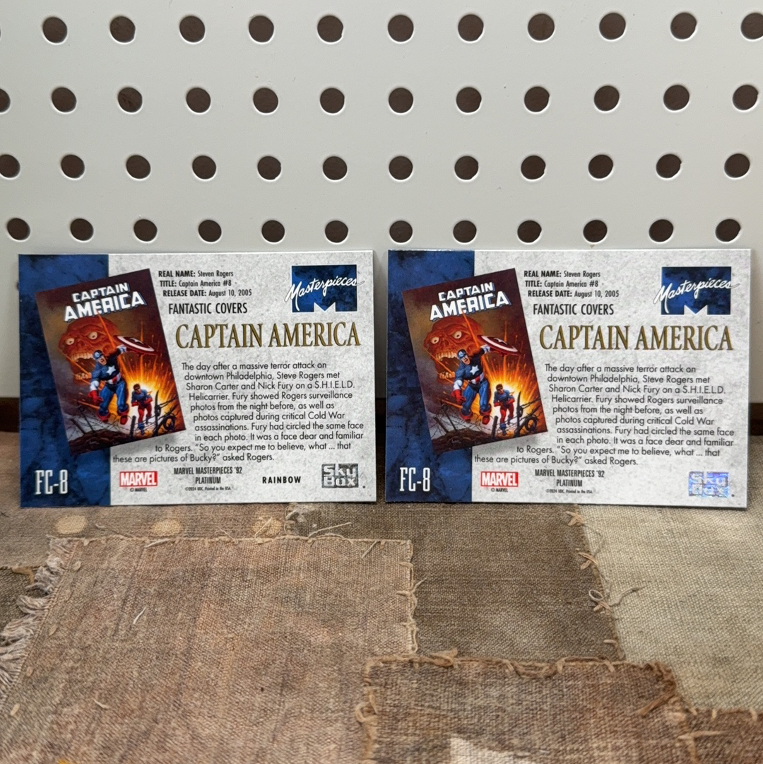 2024 SkyBox Marvel (MCU) 漫威 masterpieces 92 Platinum 92 白金杂志封面特卡 银折 1:107+base两张 美国队长Captain America