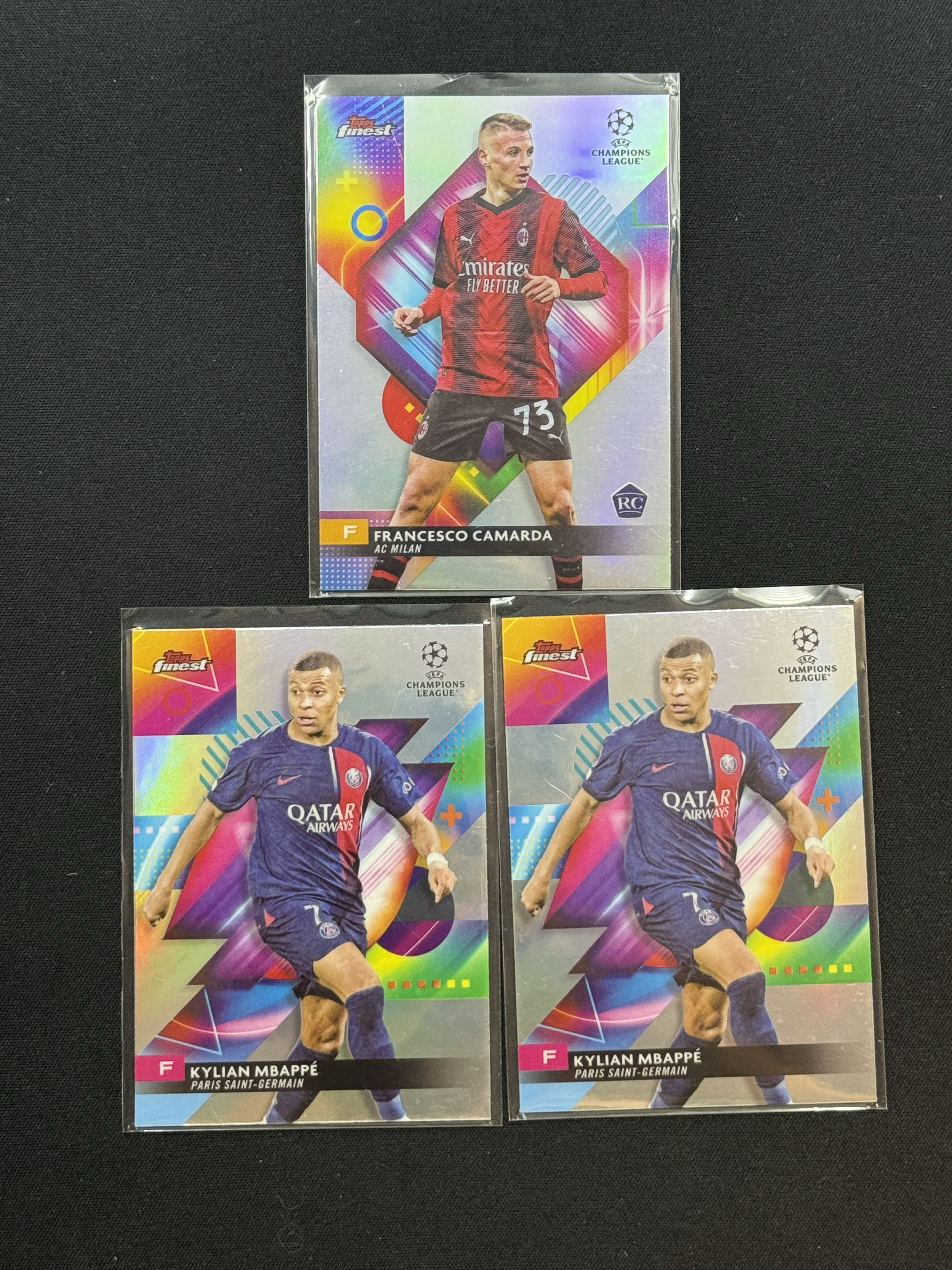 2023-24 Topps Finest Kylian Mbappe 【小贝代拍】欧战 Finest 姆巴佩 卡马尔达 银折 不保卡品 拍前看描述 XNP