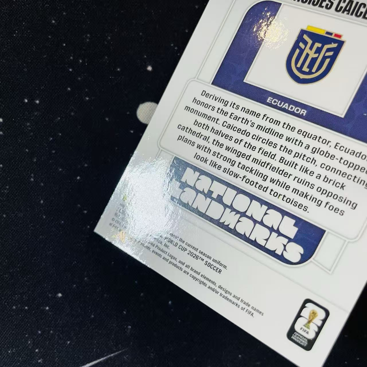 2026 Panini World Cup Prizm 世界杯PZ MOISES CAICEDO 厄瓜多尔 凯塞多 地标特卡 大比例SP 银折 切尔西 微痕边角微白 洛北拍卖 HYyang5257地