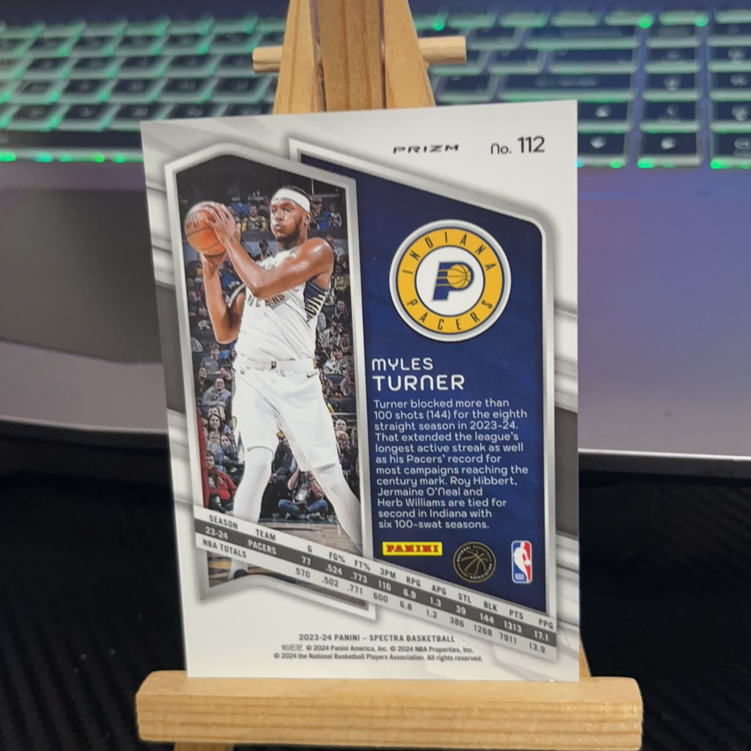 2023-24 Panini Spectra Myles Turner 迈尔斯 特纳 步行者 折射 光谱 卡品如图 凑图必备 值得收藏