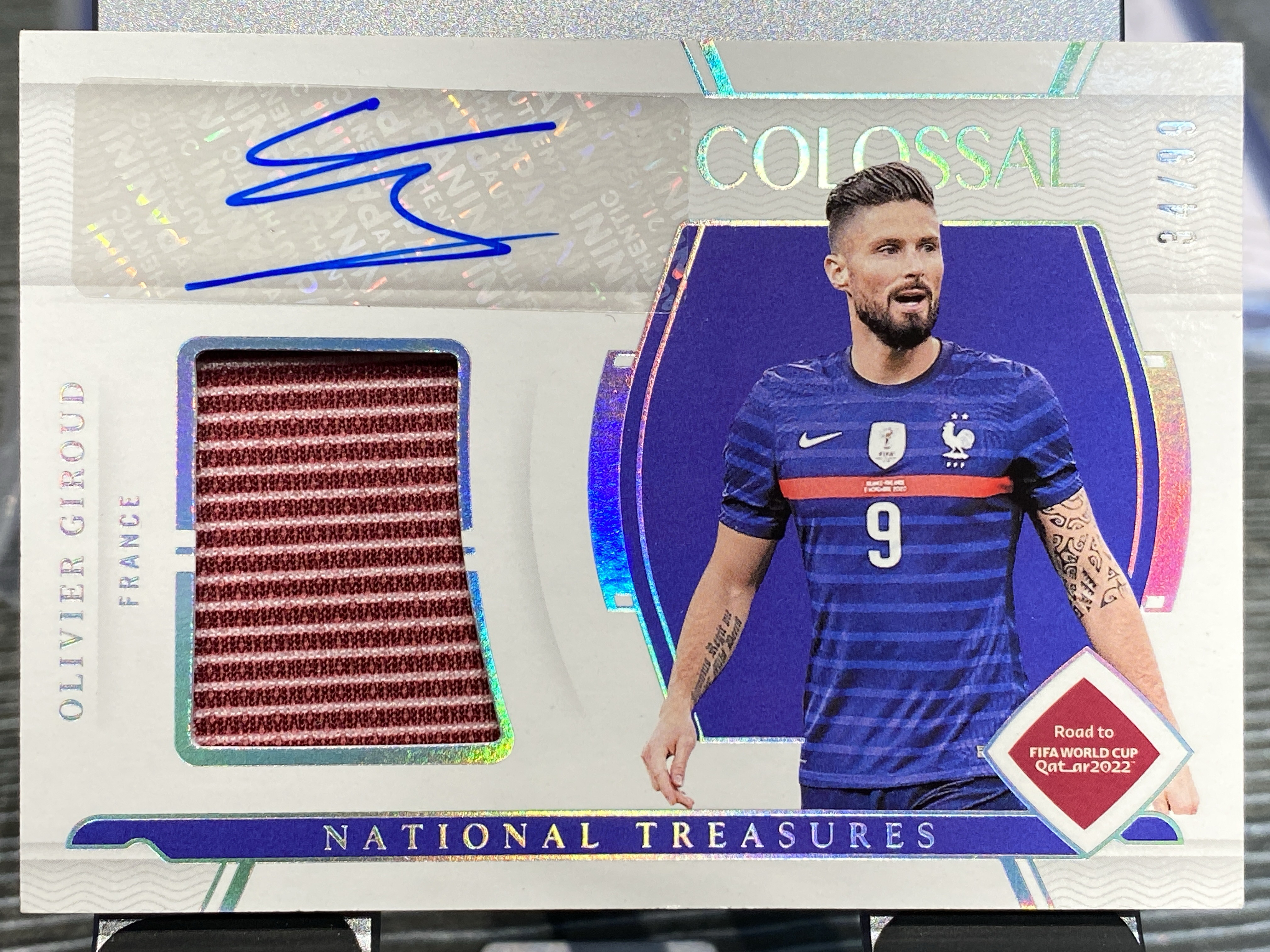 2022 【靓星代拍】 National Treasures Olivier Giroud 34/99编 吉鲁 法国 世界杯 国宝 签字 落场物料 亲穿 卡品如图 专收凑套必备 #志方