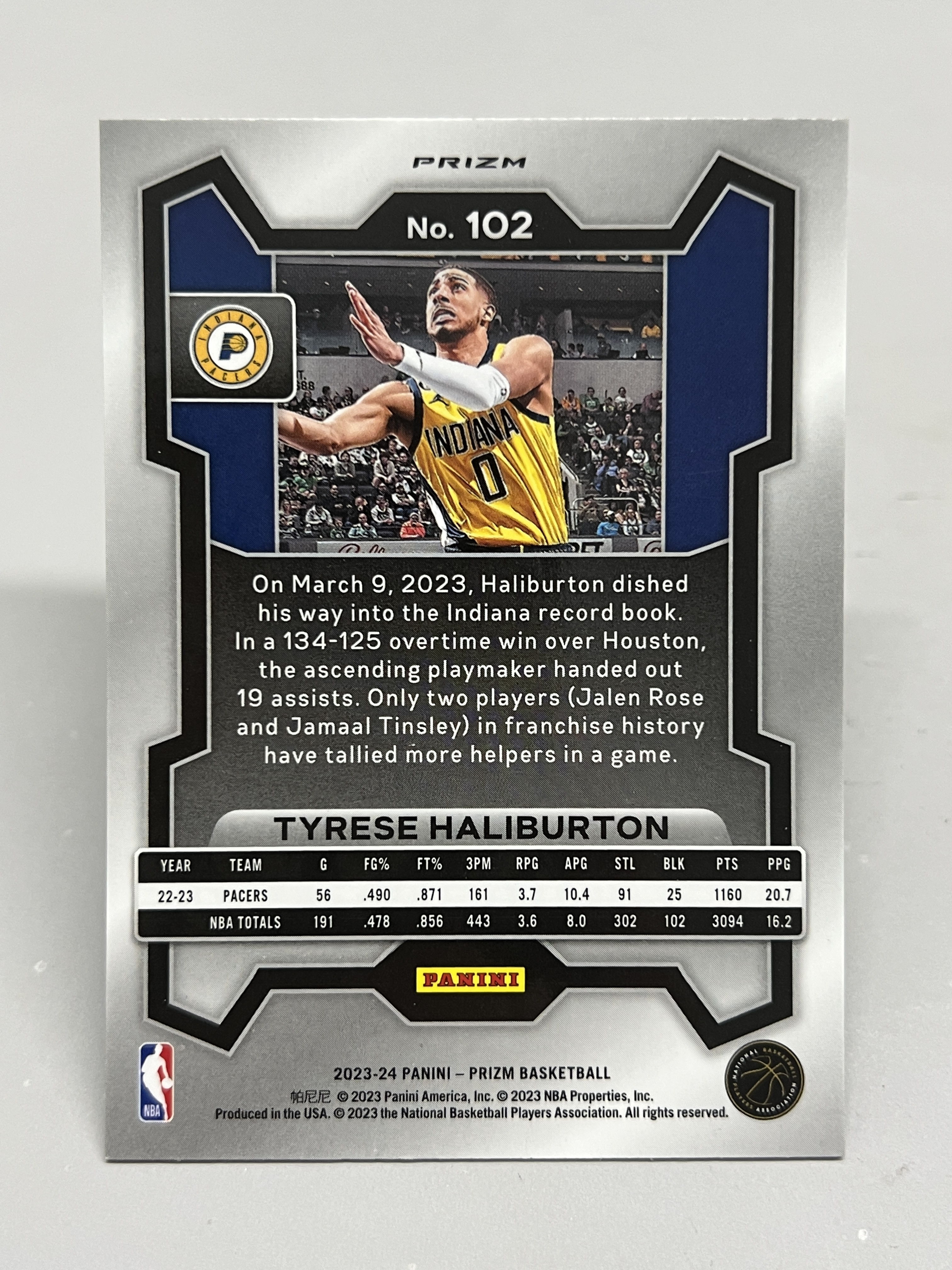 2023-24 Panini Prizm Tyrese Haliburton【挂机拍卖】帕尼尼 哈利伯顿 步行者 绿折 折射 #102 收藏 凑套 卡品如图