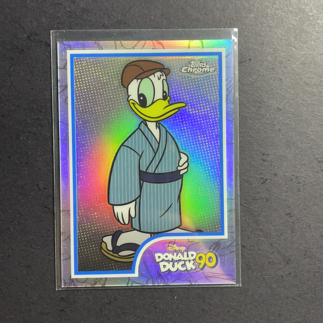 2024 Topps Disney 迪士尼TC 唐老鸭 唐老鸭90周年纪念特卡 银折射 比例插放 序号DD-5 2024 Topps Chrome Disney 迪士尼TC系列