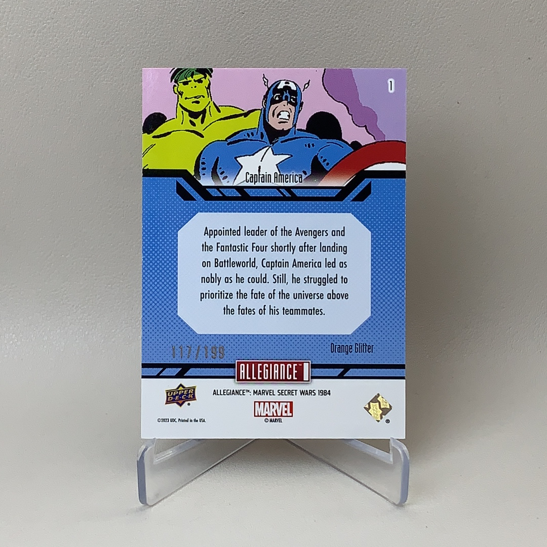 【弈卡代拍】2023 Upper Deck Marvel漫威Secret Wars 秘密战争 大比例 橙波点折 Captain America 美国队长 117/199编 品相如图 凑套必备 Mito