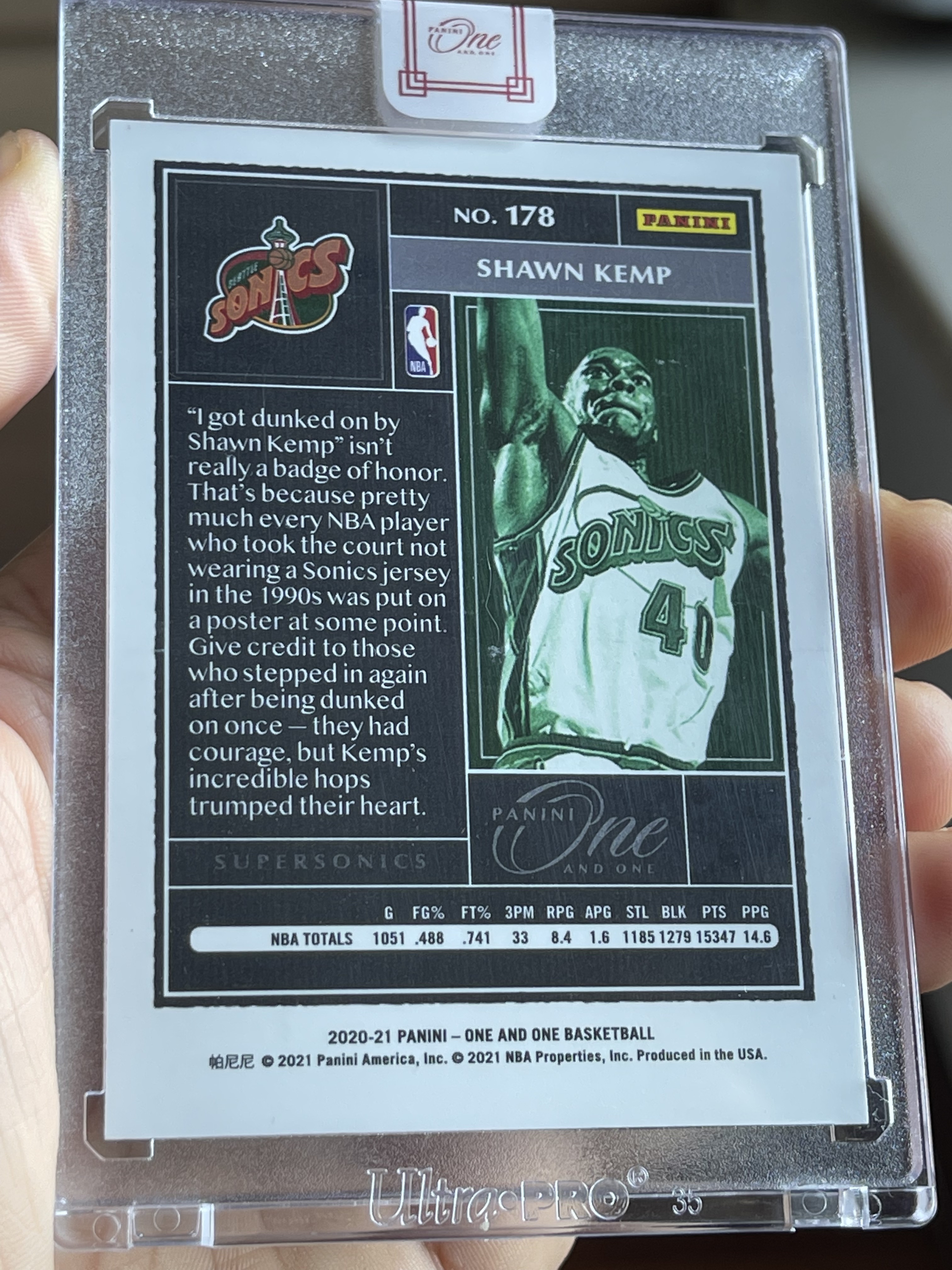 2020-21 Panini One and One Shawn Kemp 肖恩 坎普 10编 金折 金版 球星卡 收藏必备 原封卡砖 特殊商品 无签字 历史著名球员 暴力美学