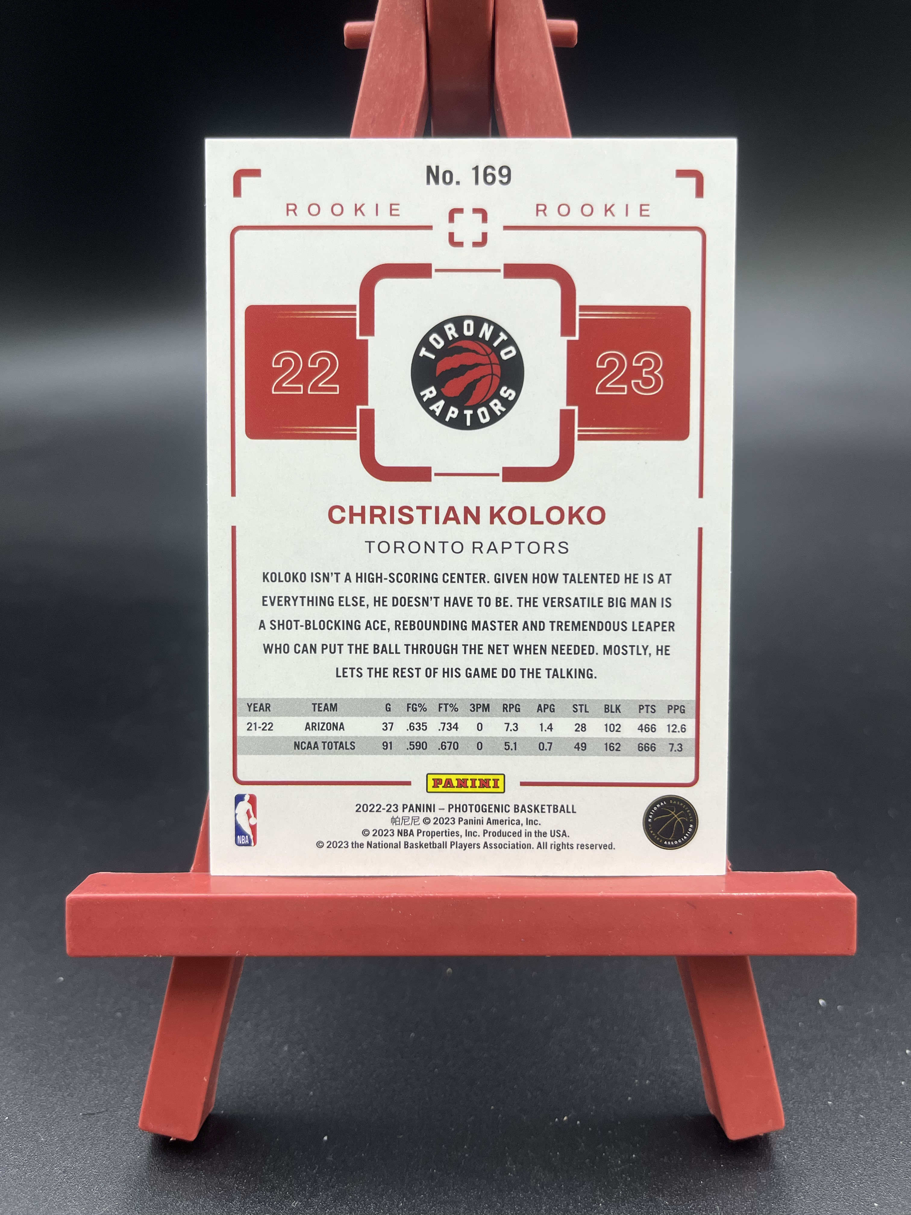 2022-23 panini photogenic Christian Koloko 上镜 猛龙 克里斯蒂安 科洛克 科洛科 新秀 RC 957/999编 卡品如图【优质新秀专场】04WZ