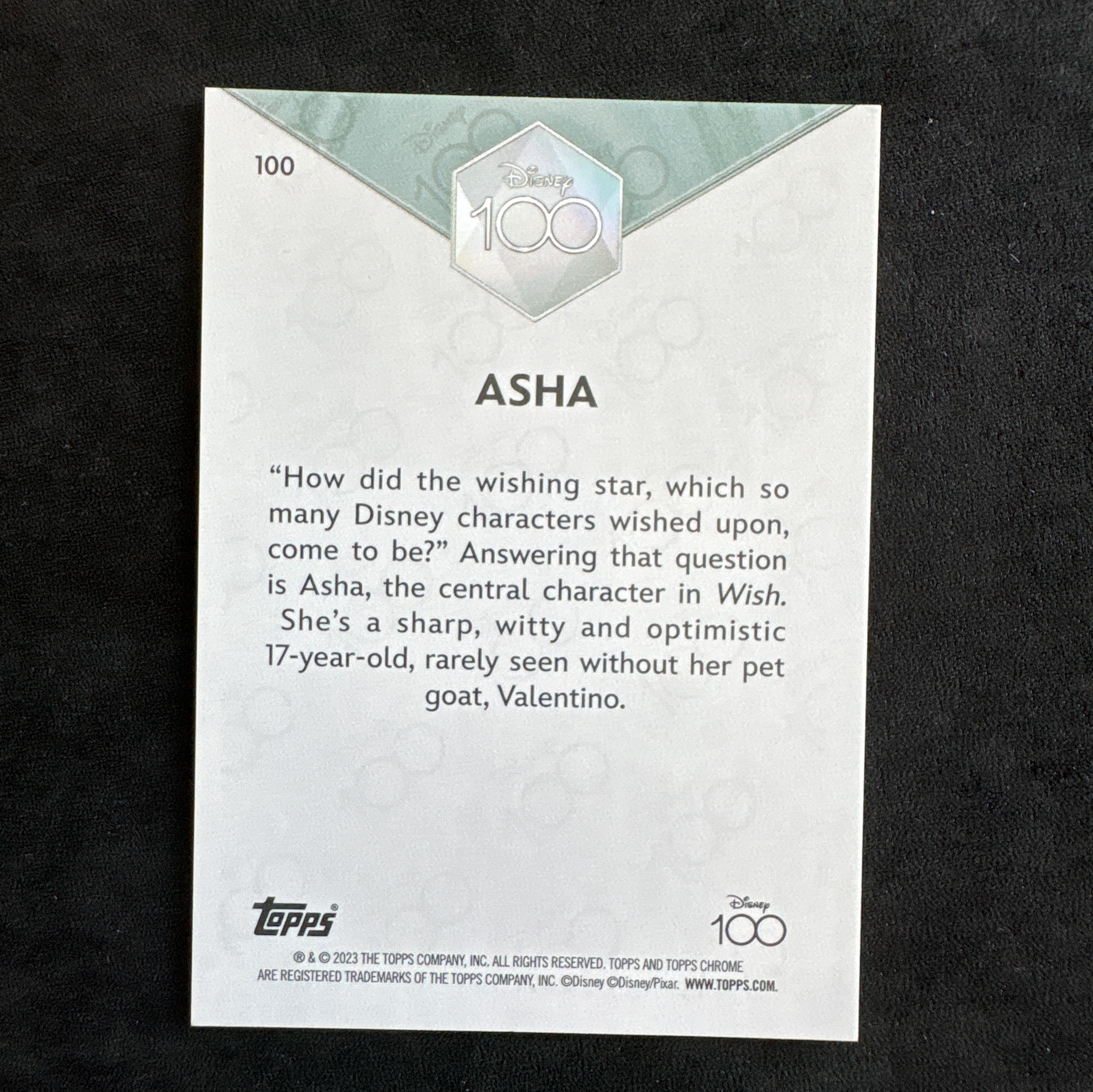 【十一拍卖】2023 Topps Chrome Disney 迪士尼100周年 元年 TC Asha 亚莎 星愿 /399编 粉折 收藏必备 微瑕 只合当日运费