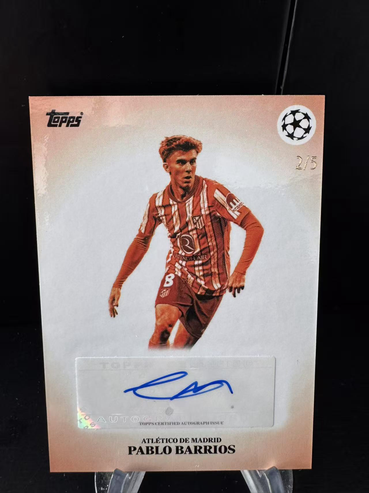 龖topps 2024-25 欧冠 极简 Simplicidad UCC 马竞 折射 签字 2/5编 低编 巴勃罗 巴里奥斯 Pablo Barrios MJ002C