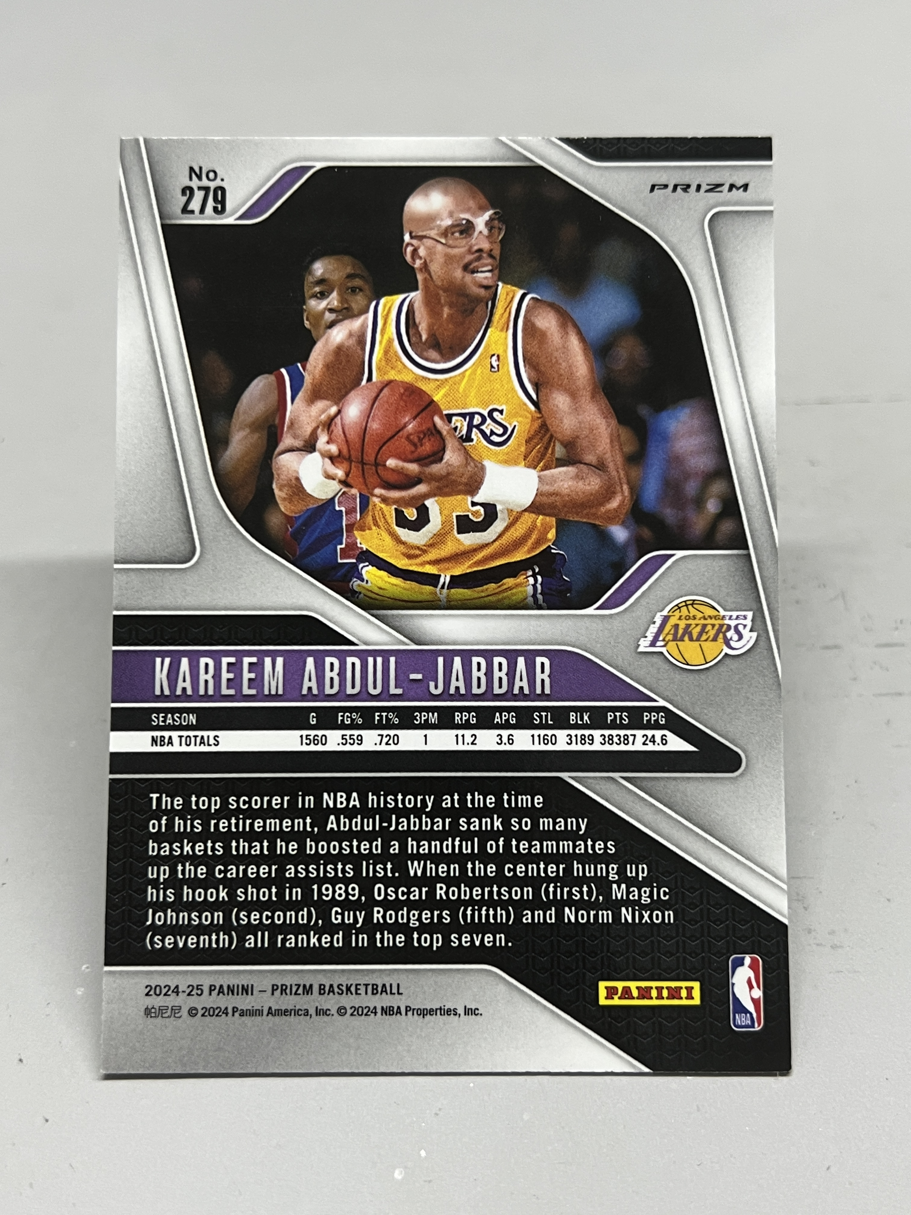 2024-25 Panini Prizm Kareem Abdul-Jabbar 【挂机拍卖】帕尼尼 贾巴尔 天勾 湖人 名宿 传奇 银折 折射 收藏 凑套 卡品如图