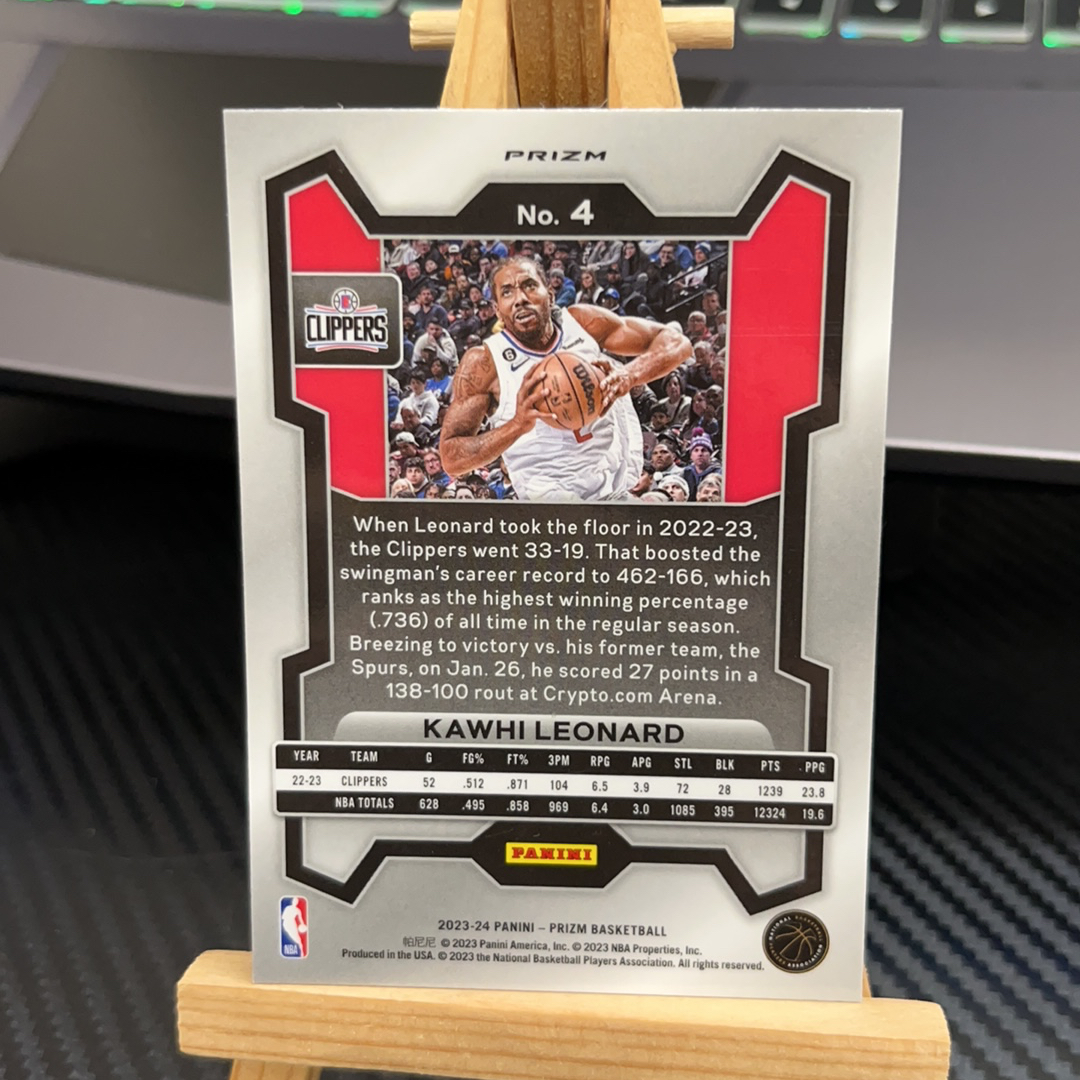 2023-24 Panini Prizm Kawhi Leonard 科怀 伦纳德 快船 银折 折射 prizm系列 pz 卡品如图 凑图必备 值得收藏!免费代卖!