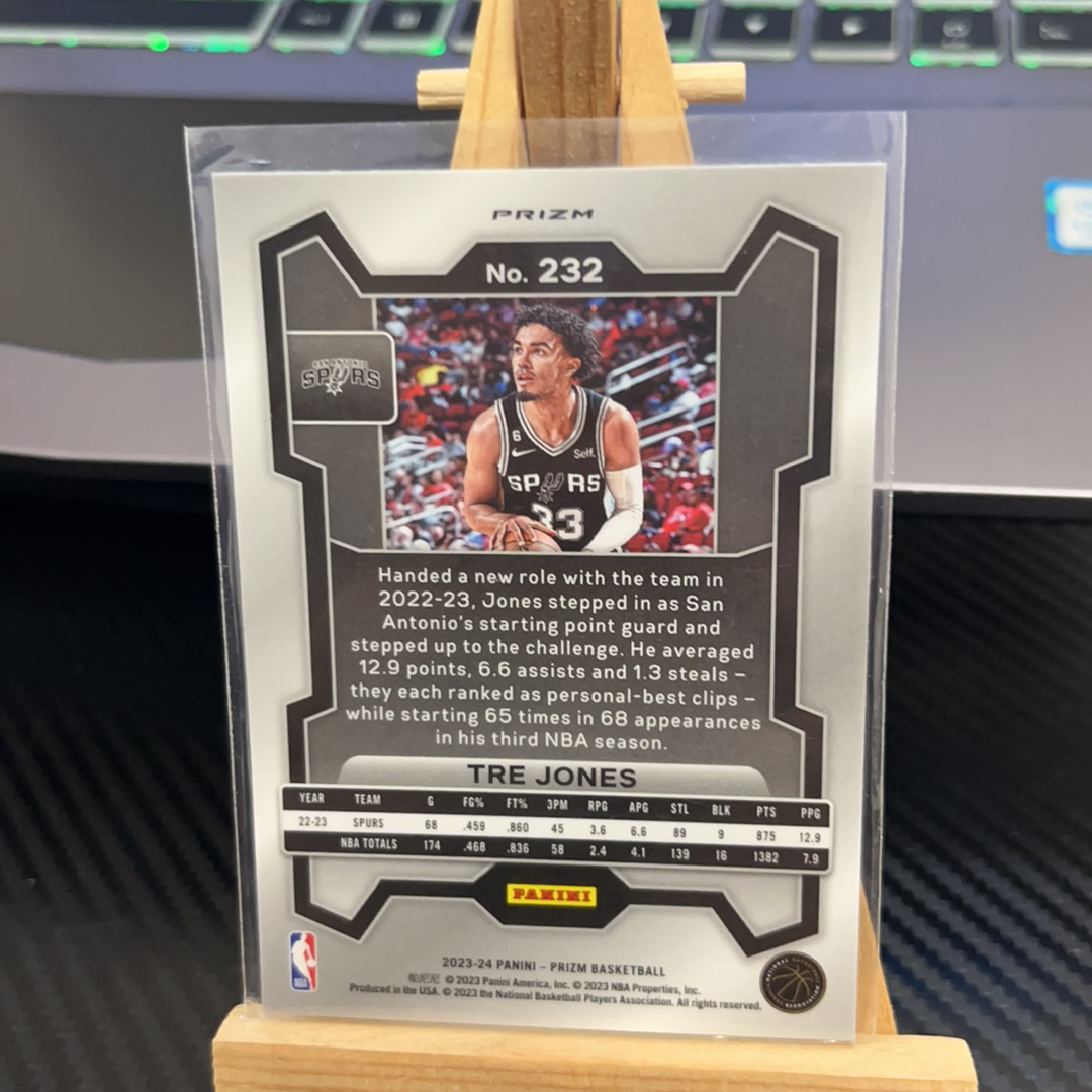 2023-24 Panini Prizm Tre Jones 特雷 琼斯 马刺 银折 折射 prizm系列 pz 卡品如图 凑图必备 值得收藏!免费代卖!