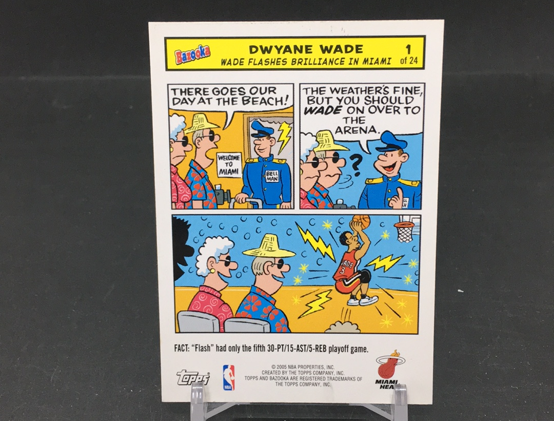 【DC拍卖】11.21 TOPPS BAZOOKA 大比例漫画特卡 经典老特 实卡美如画 名人堂名宿 热火队史第一人 03白金一代代表人物 德怀恩 韦德