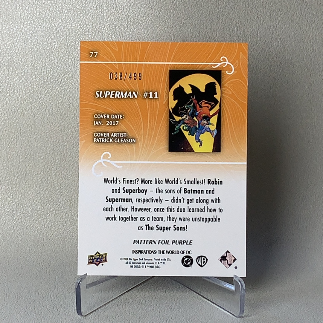 2026 Upper Deck Marvel (MCU) Inspirations The World of DC THE SUPER SONS 超凡双子 038/499编 紫锡箔折 品相如图 图总