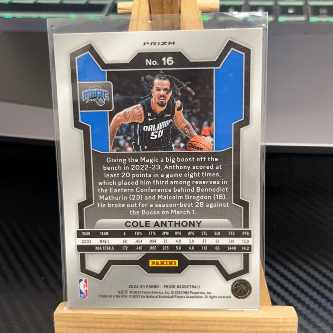 2023-24 Panini Prizm Cole Anthony 科尔 安东尼 魔术 银折 碎冰折 折射 prizm系列 pz 卡品如图 凑图必备 值得收藏! 免费代卖!