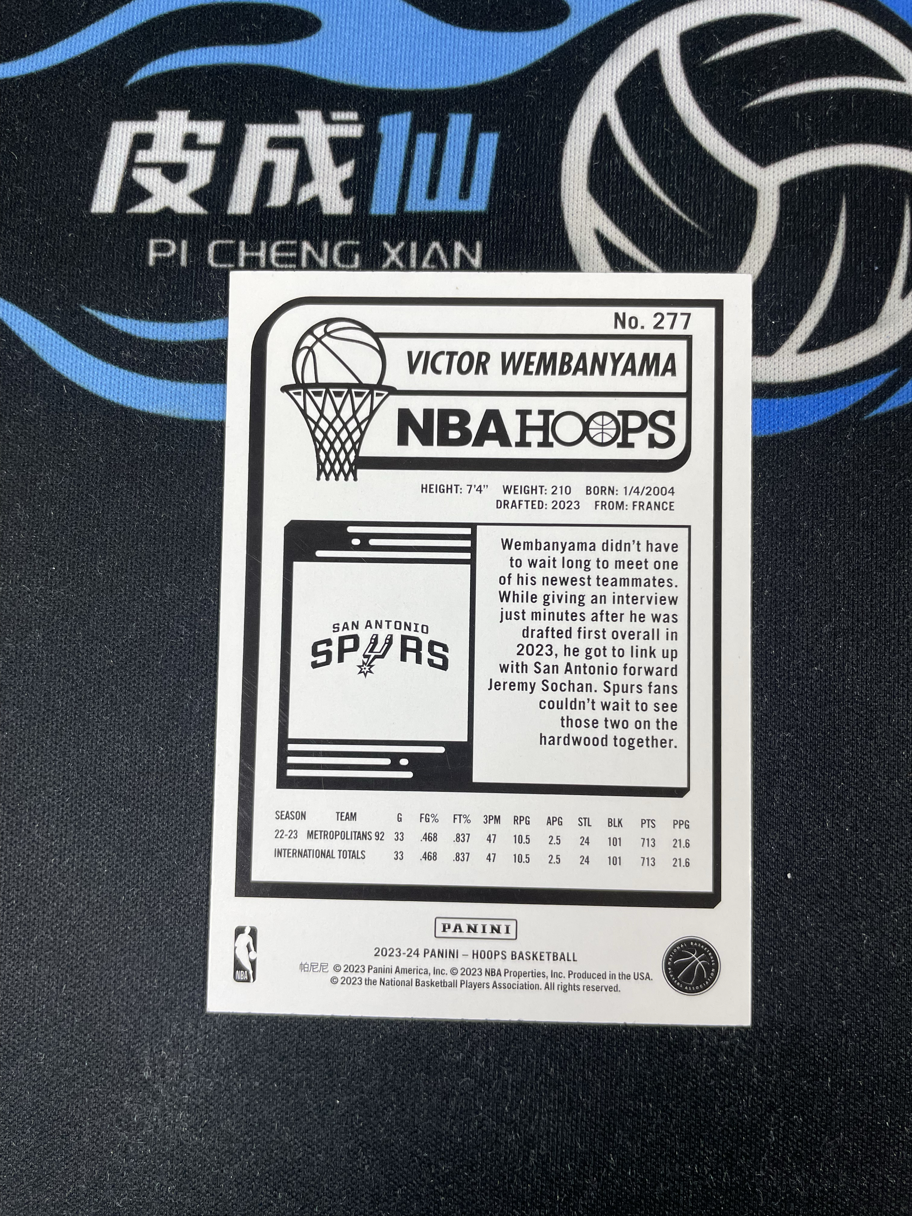 【皮成仙拍卖 统一手续费6%】 PANINI 23-24 HOOPS 马刺 VICTOR WEMBANYAMA 状元 维克托文班亚马 新秀 RC 凑套必备 值得收藏【只发顺丰】柱子125