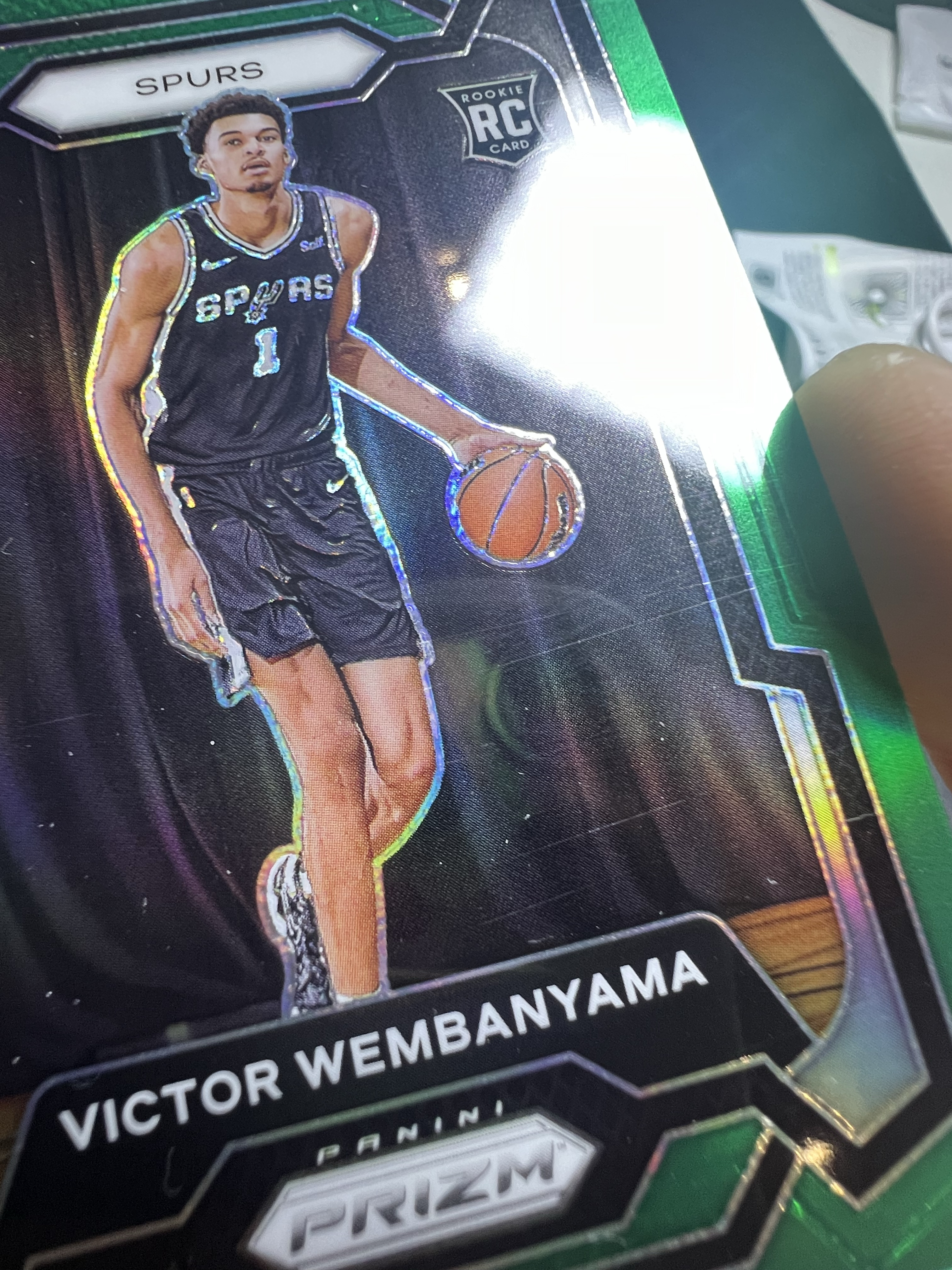 2023-24 Panini Prizm Victor Wembanyama PZ 马刺 文班亚马 斑马 新秀RC 绿折 瑕疵如图 李哥 叉叉拍卖