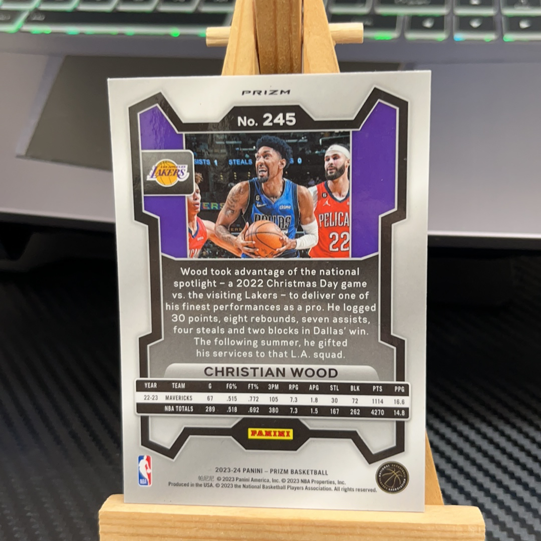 2023-24 Panini Prizm Christian Wood 克里斯蒂安 伍德 湖人 银折 折射 prizm系列 pz 卡品如图 凑图必备 值得收藏!免费代卖!