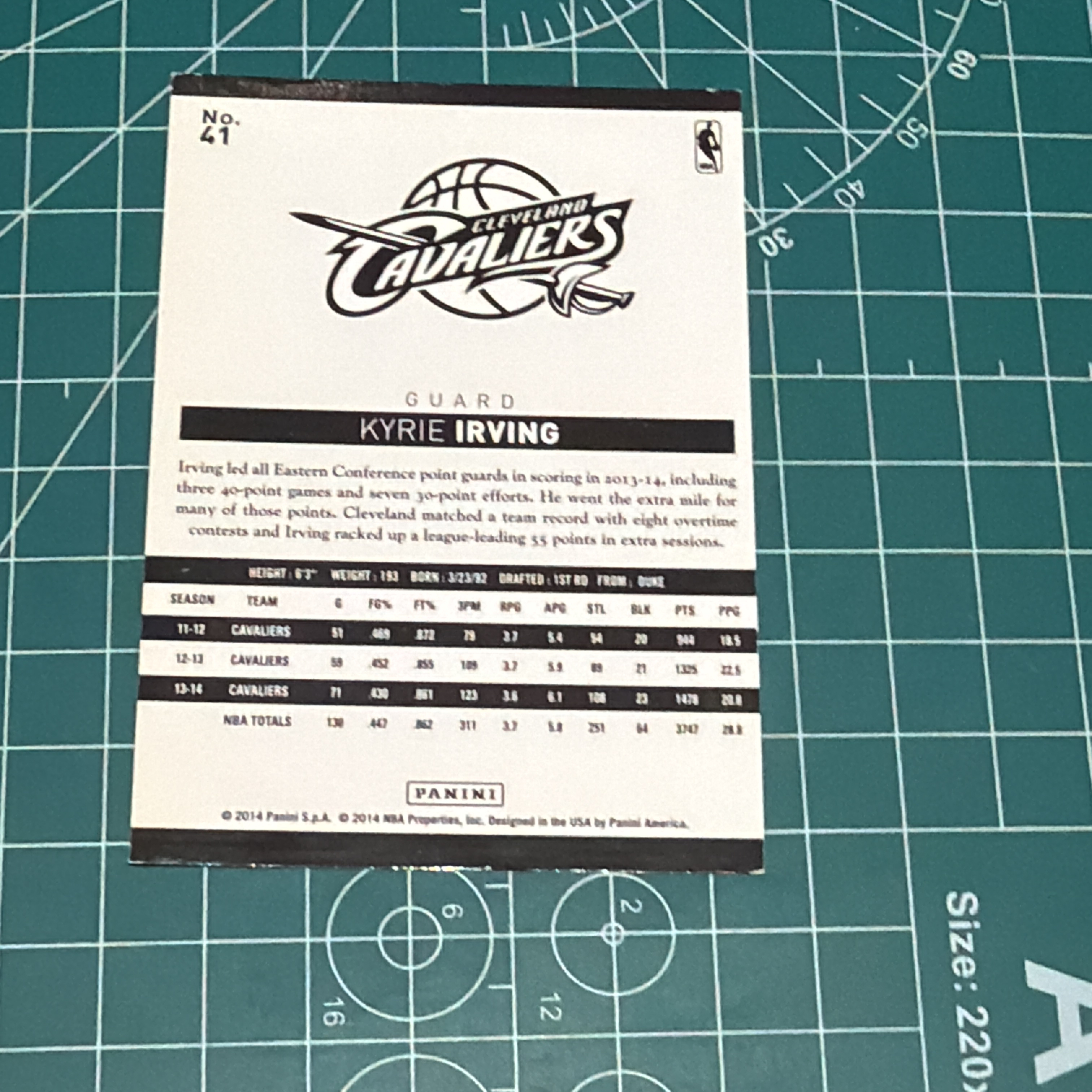 2014-15 Panini S.p.A Kyrie Irving 中雅图/中亚图 凯里欧文 欧神仙 老卡 绝版卡 稀有Base