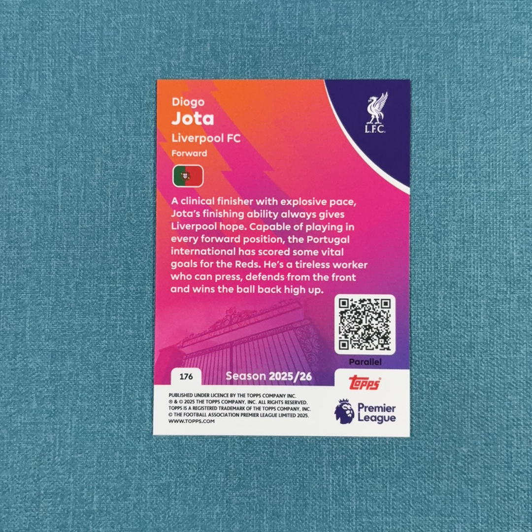2025-26 Topps 英超 Diogo Jota 迪奥戈 若塔 09/10编 超低编 黑折 利物浦 卡品如图 433HP