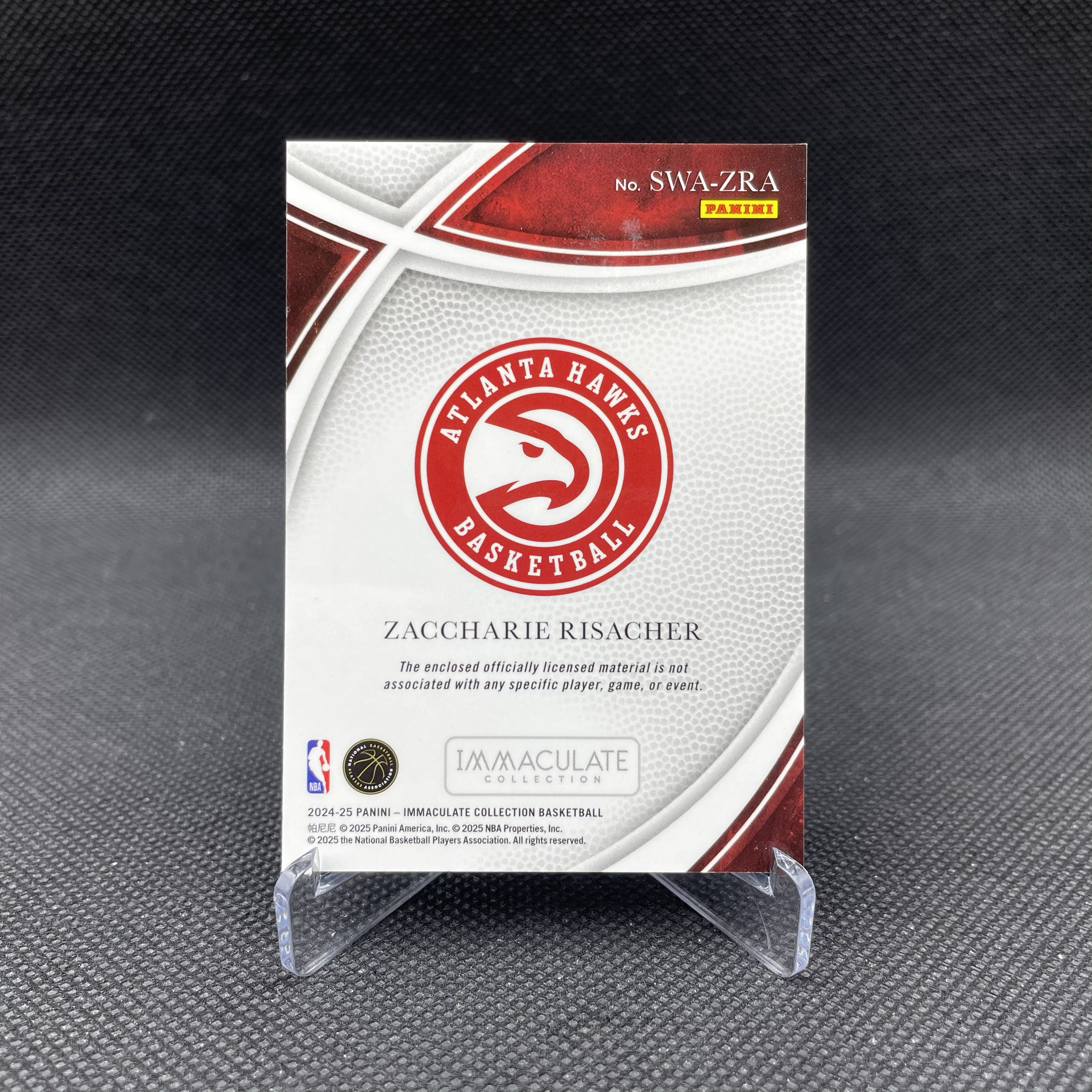 2024-25 Panini Immaculate Zaccharie Risacher RC 老鹰 新秀 扎卡里 里萨谢 48/99编 球衣 物料 暴力三色Patch 品如图 不累计 Yo