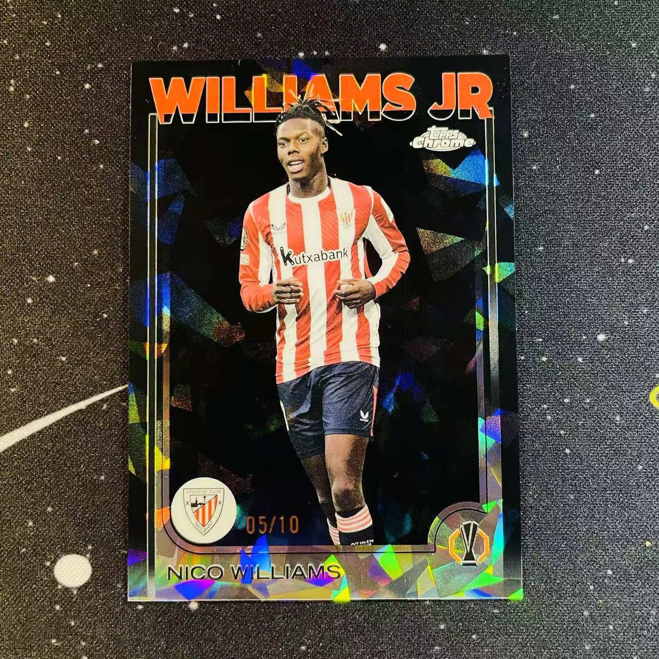 2024-25 Topps Chrome 欧冠TC蓝宝石 Nico Williams 毕尔巴鄂竞技 尼克 威廉姆斯 5/10编 黑碎冰折 西班牙 亚马尔队友 微痕 洛北拍卖 Chen5771w