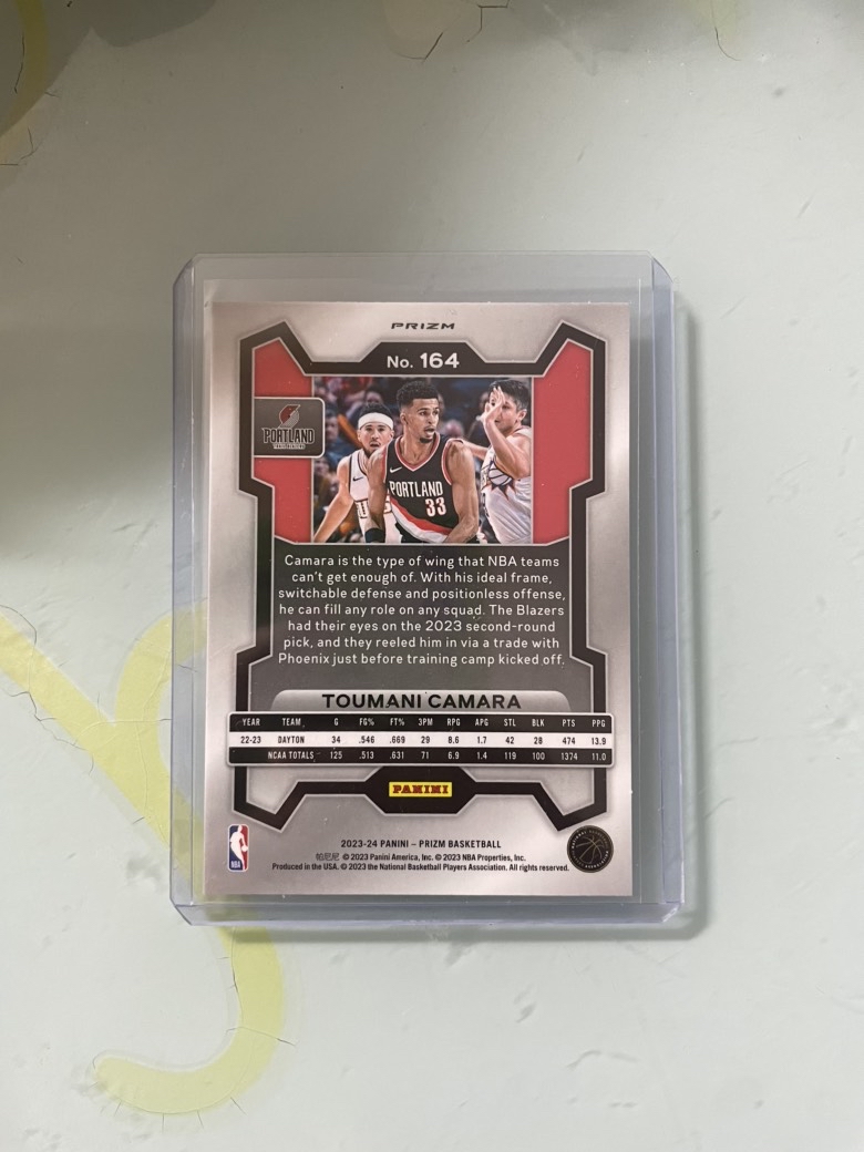 Panini Prizm Toumani Camara Rc Rc