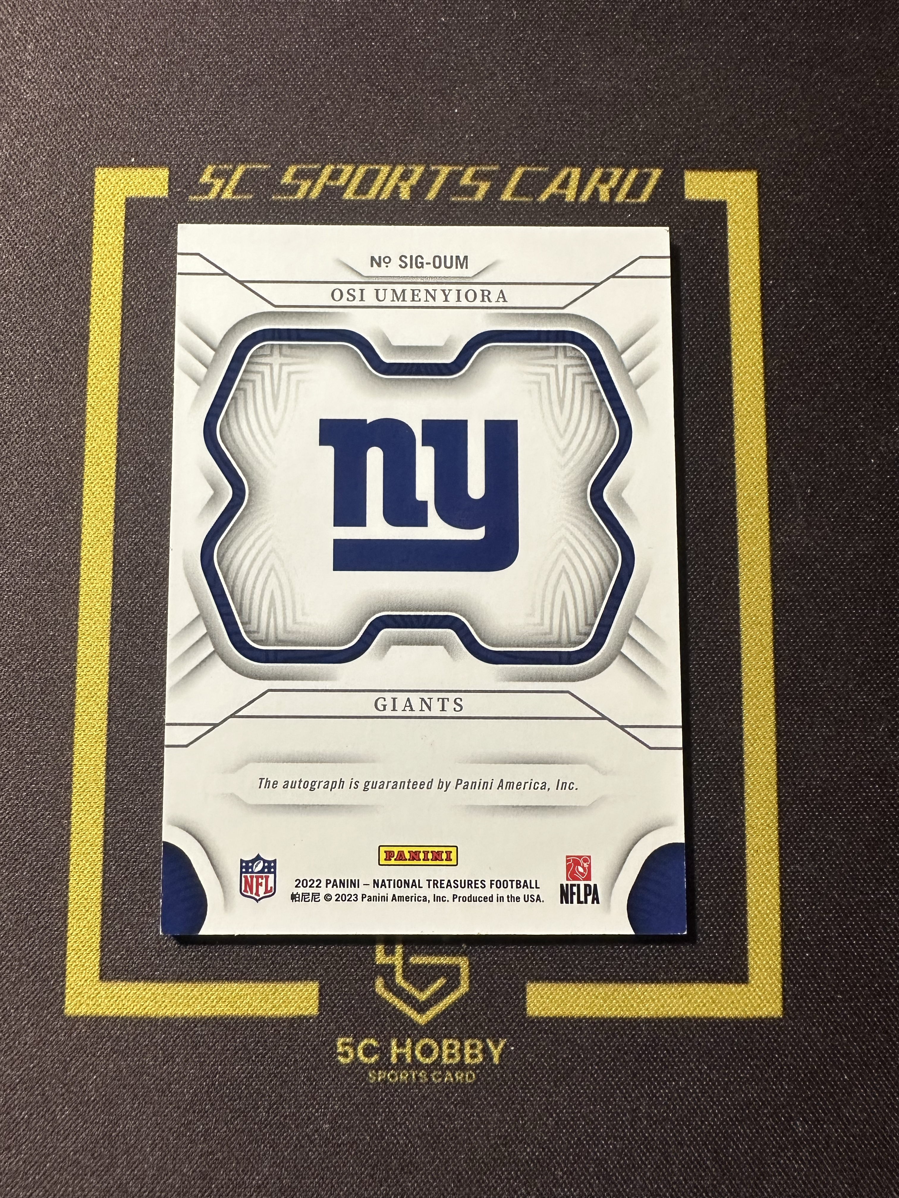 【主演出卡】 2022 panini 国宝 national treasures 橄榄球 巨人队 Osi Umenyiora 名宿签字 17/25