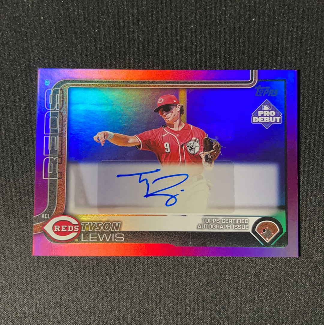 2025 Topps Pro Debut Tyson Lewis RC 刘易斯 红人 次轮秀 游击 农场前十 debut 首秀 小联盟 签字 199编 【L】