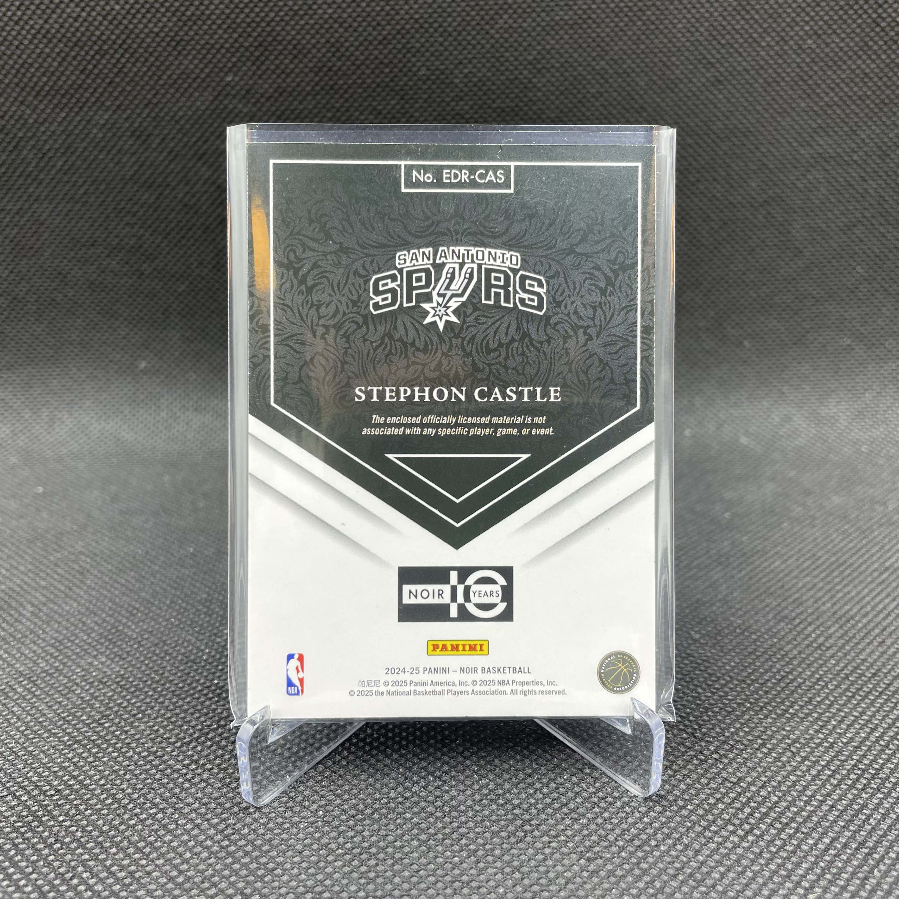 2024-25 Panini Noir Stephon Castle RC 诺尔 马刺 新秀 斯蒂芬 卡斯尔 17/25编 Decor 球衣 折射物料 小窗白色切 文班亚马队友 品如图 不累计 Yo