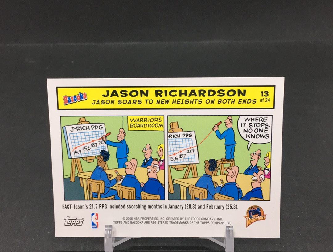 【DC拍卖】11.21 TOPPS BAZOOKA 大比例漫画特卡 经典老特 实卡美如画 勇士队名宿 暴力扣将 扣篮王 杰森 理查德森