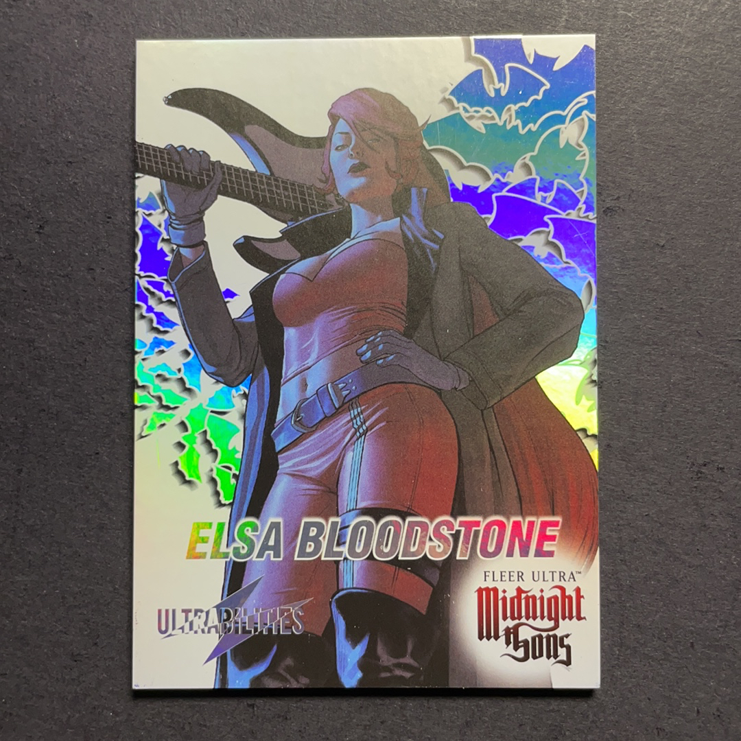 2024 Fleer Marvel (MCU) 午夜之子 艾莎血石 比例1:18 UB超能力星星折射特卡 序号5of30 2023 UD漫威漫画Fleer Ultra午夜之子 粉条代拍