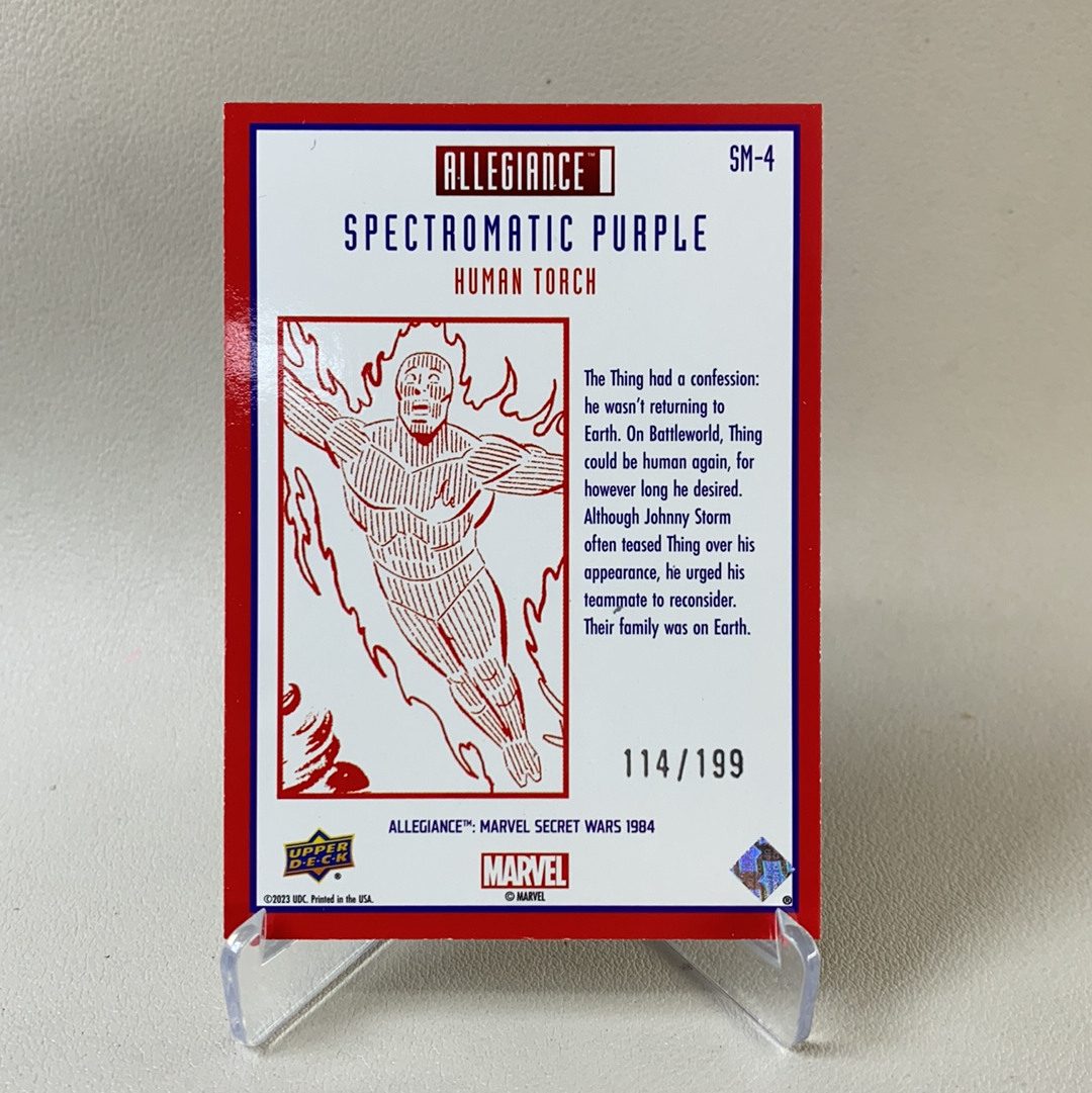 【弈卡代拍】 2023 Upper Deck Marvel漫威Allegiance 忠诚 秘密战争 大比例 特卡 紫碎冰折 霹雳火 114/199编 品相如图 凑套必备 风暴