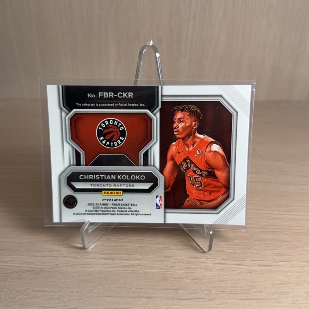 2022-23 Panini Prizm Christian Koloko RC 【免费代卖】猛龙 新秀 RC 克洛克 PZ PRIZM 签字 贴签 泡泡折 折射 卡品如图 值得收藏!!