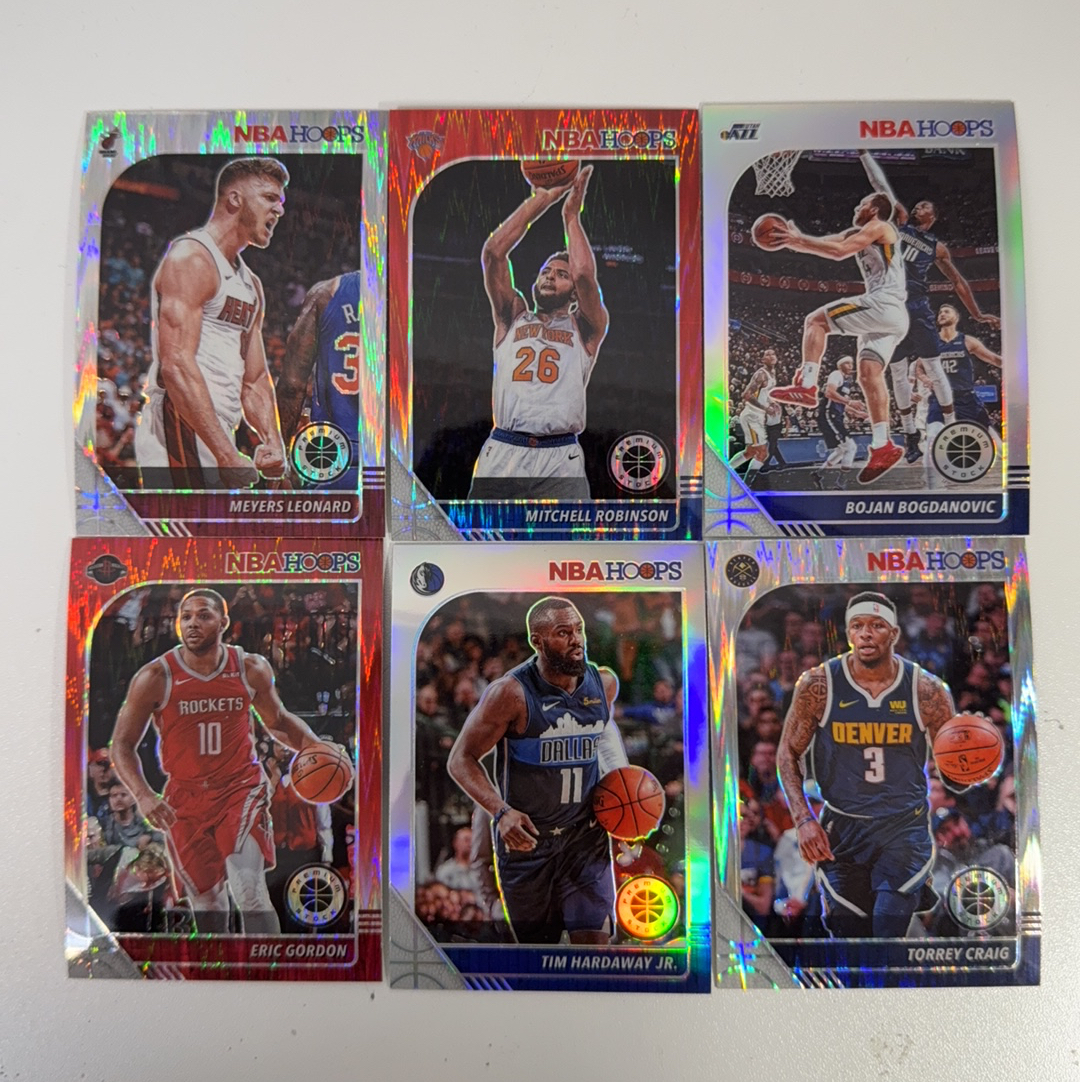 【免费代卖】6张 打包 lot HOOPS 折射 蒂姆 哈达威 埃里克 戈登 马刺 骑士 勇士 湖人 火箭 独行侠 魔术 值得收藏!!