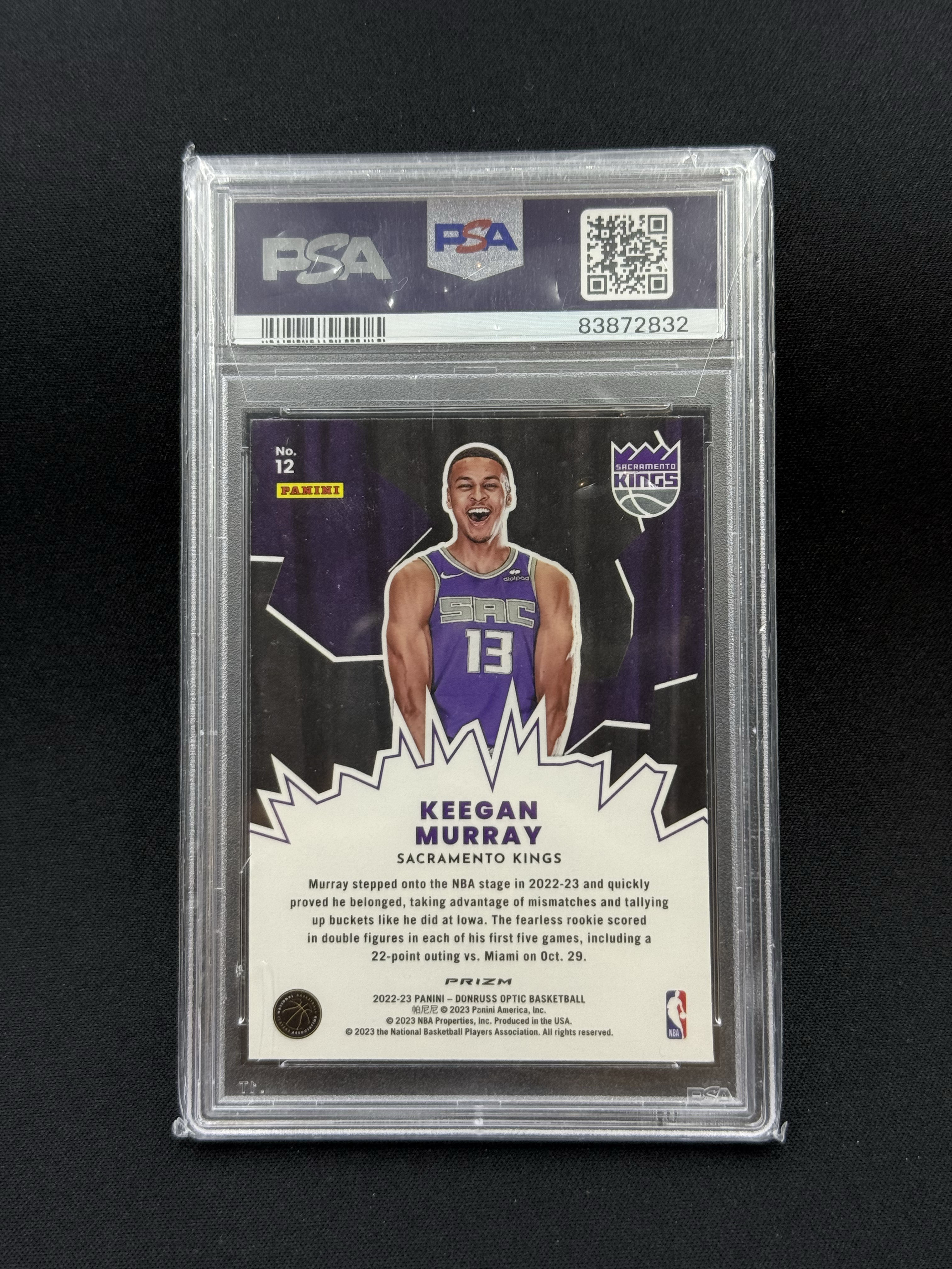 2022-23 Panini Donruss Optic Keegan Murray 【小贝代拍】NBA 杜蕾斯 Op 国王 基根穆雷 My House 特卡 Psa 10 拍前看描述 Takara