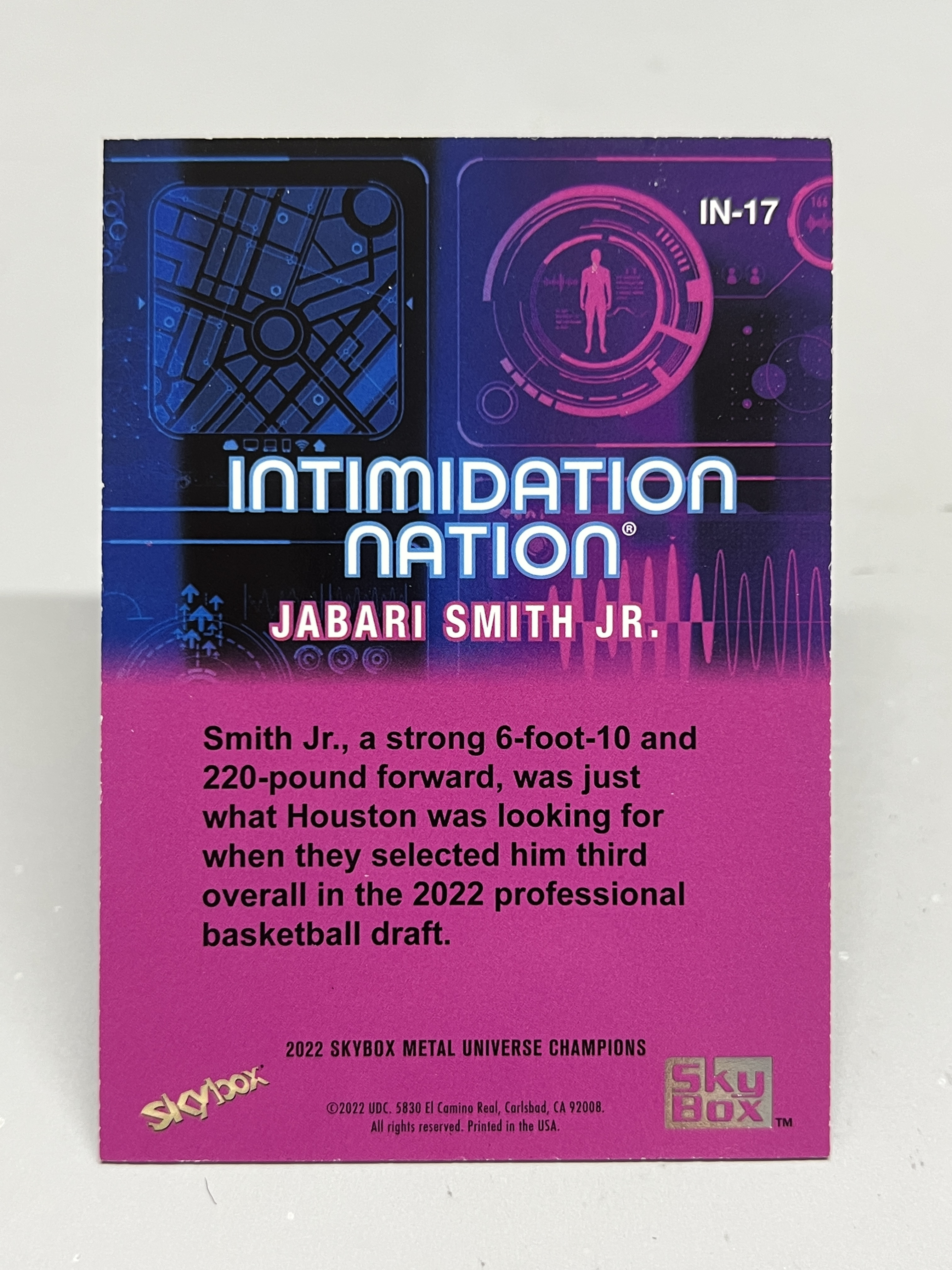 2022 SkyBox Metal Universe Champions Jabari Smith JR.【挂机拍卖】小贾巴里·史密斯 金属宇宙冠军 大头 特卡 彩虹折 收藏 凑套 卡品如图