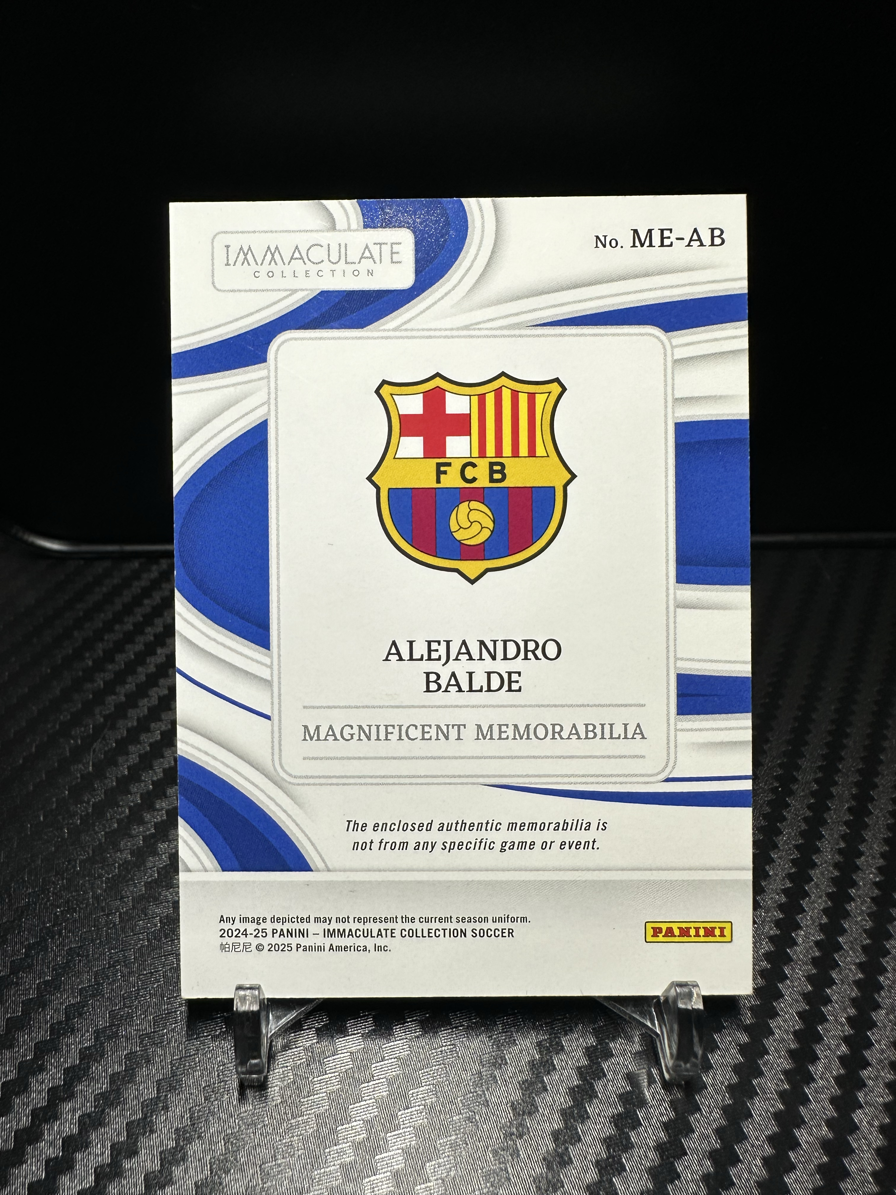 2025 Panini Immaculate Alejandro Balde 巴尔德35/40编 单窗球衣Patch切割 巴萨年轻好秀 爱咪咪高端系列 卡品如图 亚马尔 佩德里队友收藏凑套